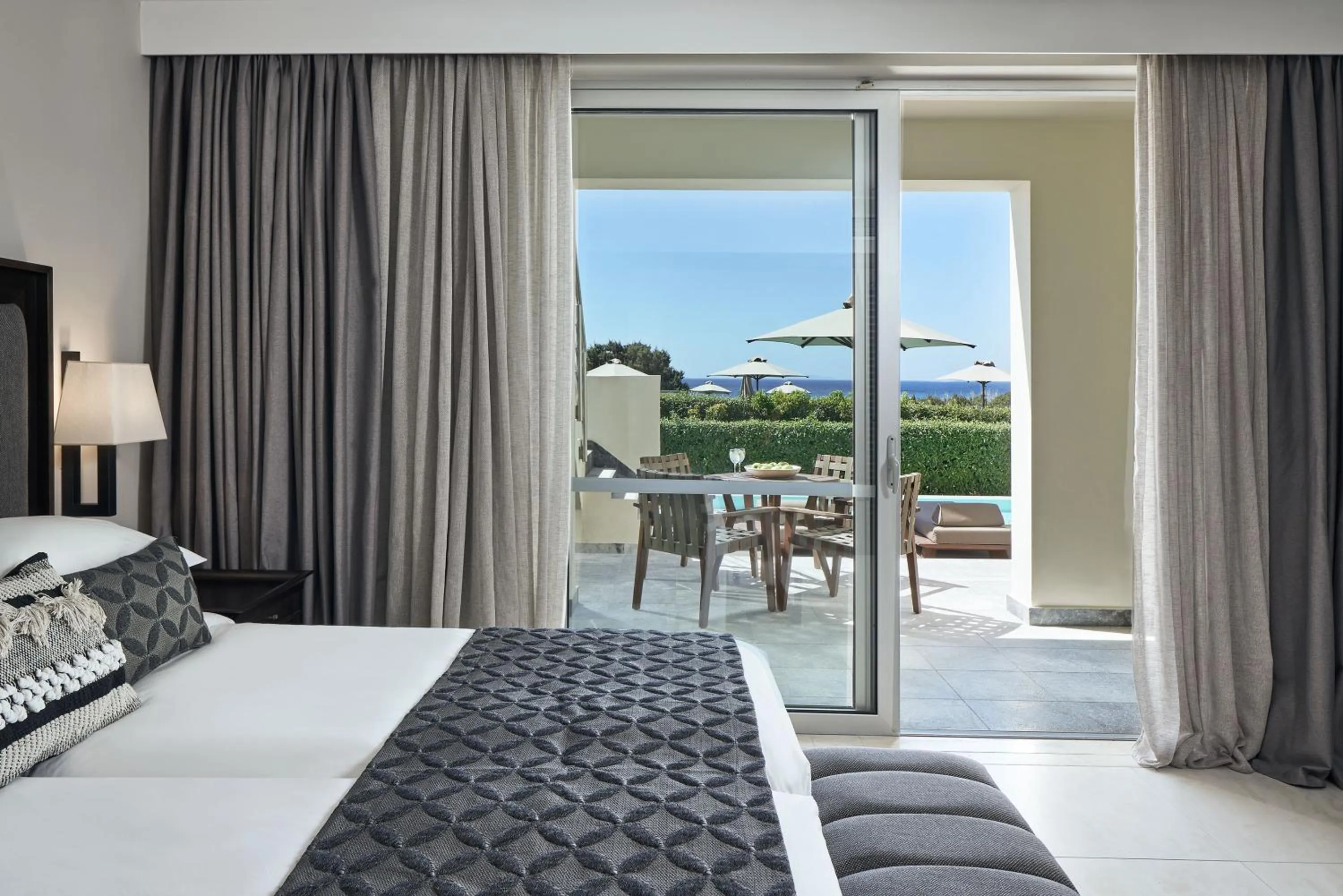 Balcony/Terrace, Bed in Atlantica Belvedere Resort - Adults Only