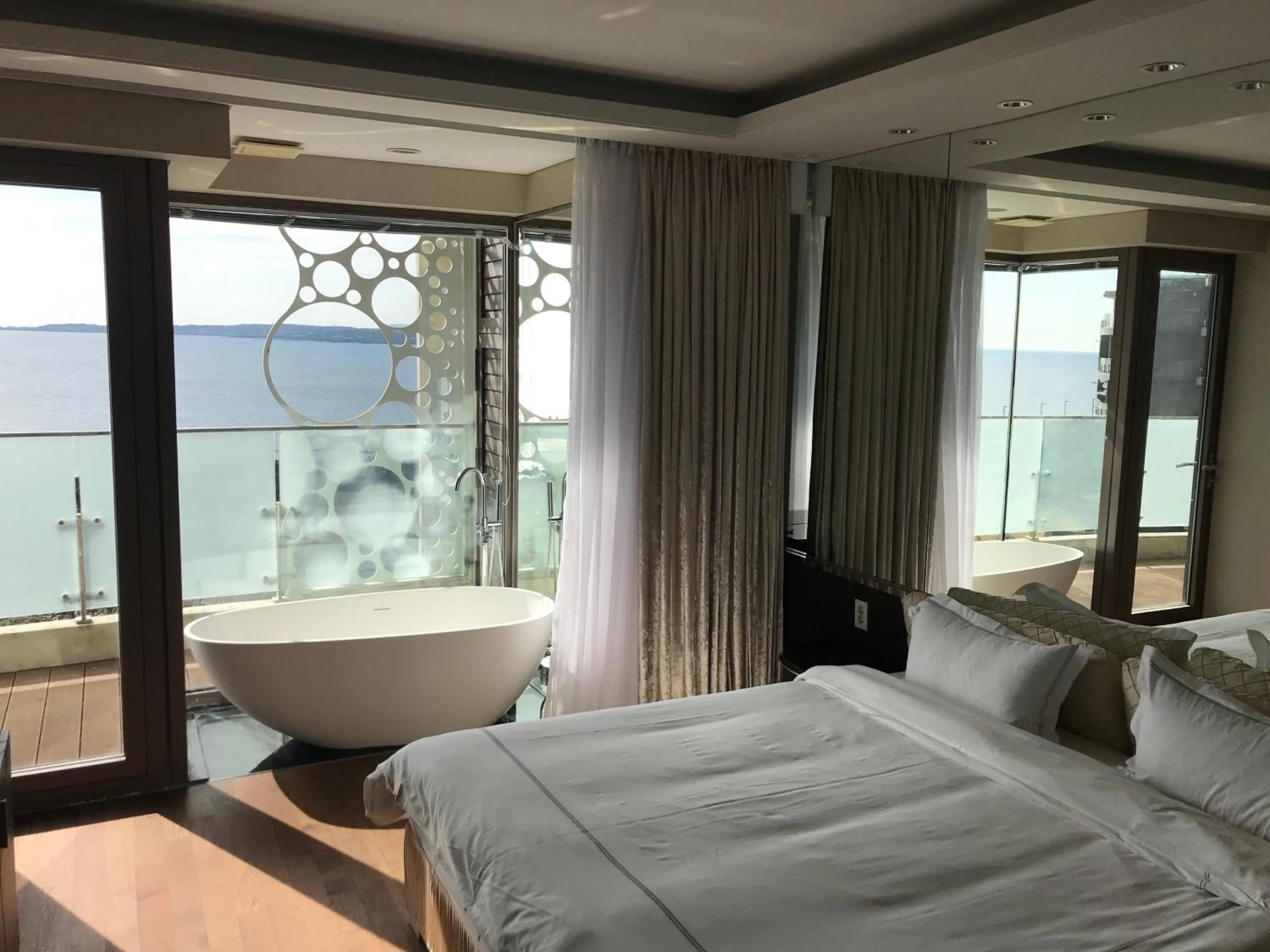 Bed in Ocean Star Condominium