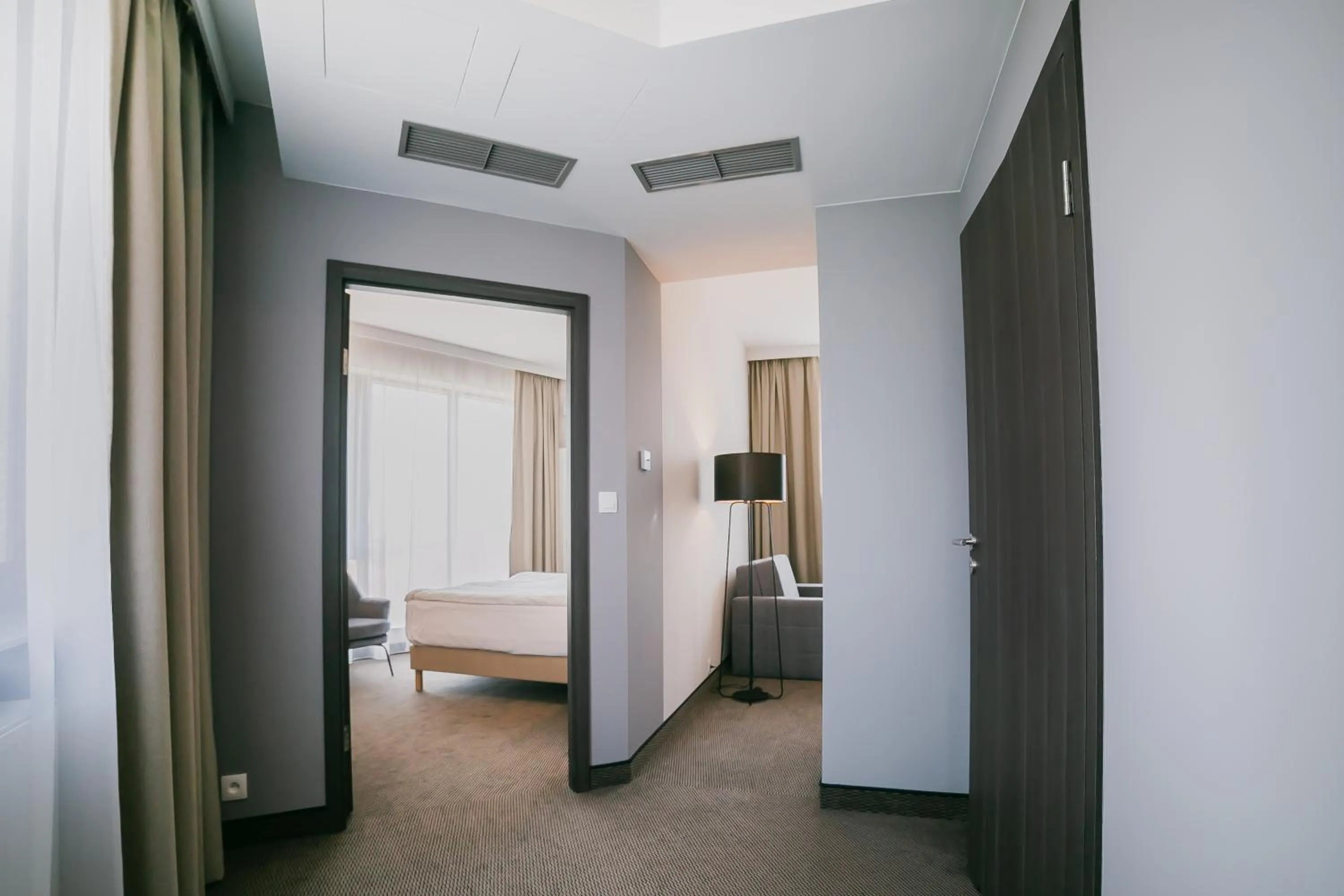 Living room, Bed in V Hotel Warsaw