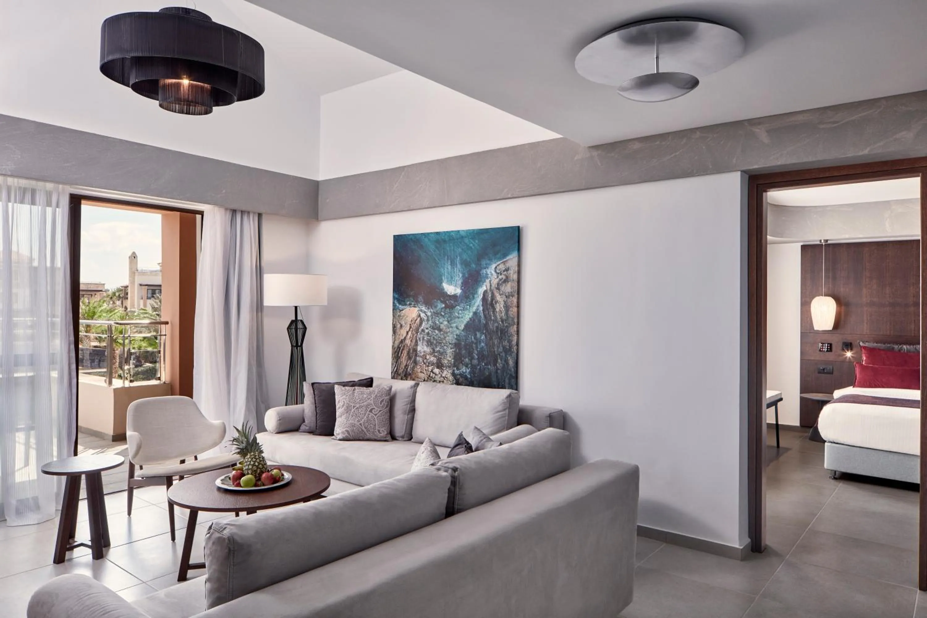 Living room, Bed in Atlantica Caldera Palace