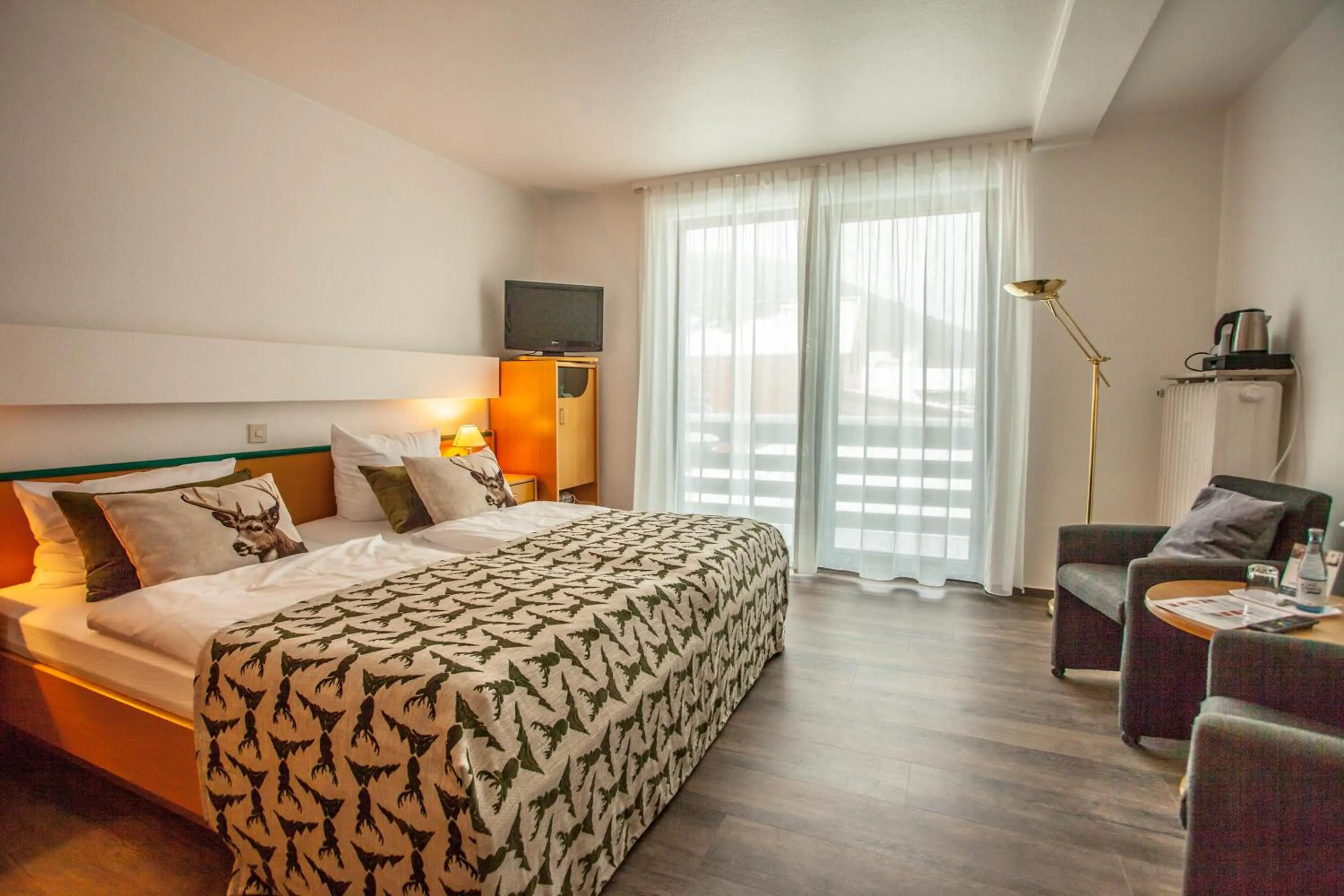 Balcony/Terrace, Bed in Harz hotel Iris