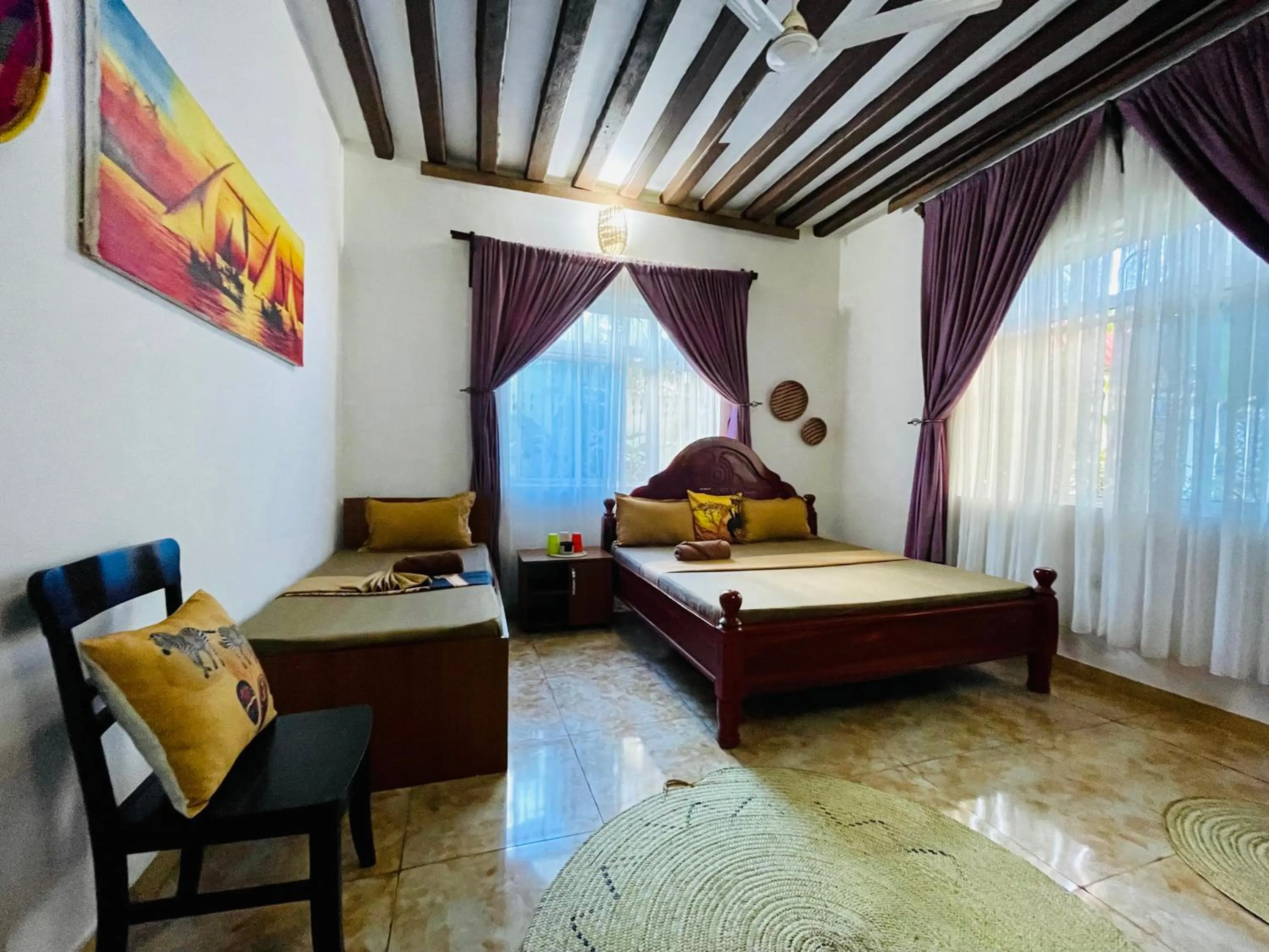 Bed in Max Hotel Nungwi