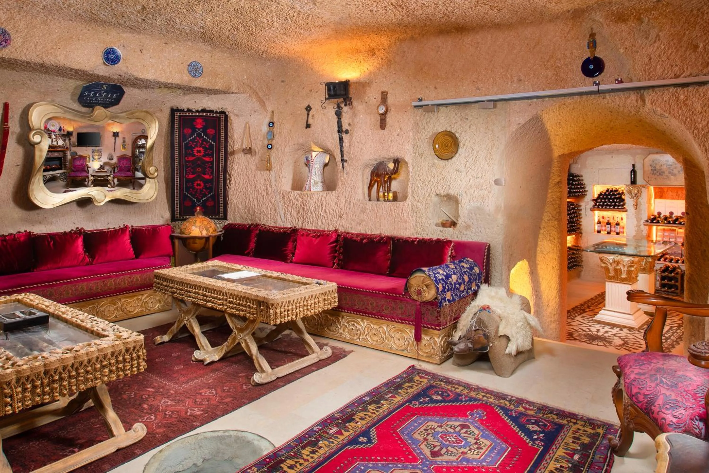 Living room in Cappadocia Fairy Chimneys Selfie Cave Hotels - Special Class