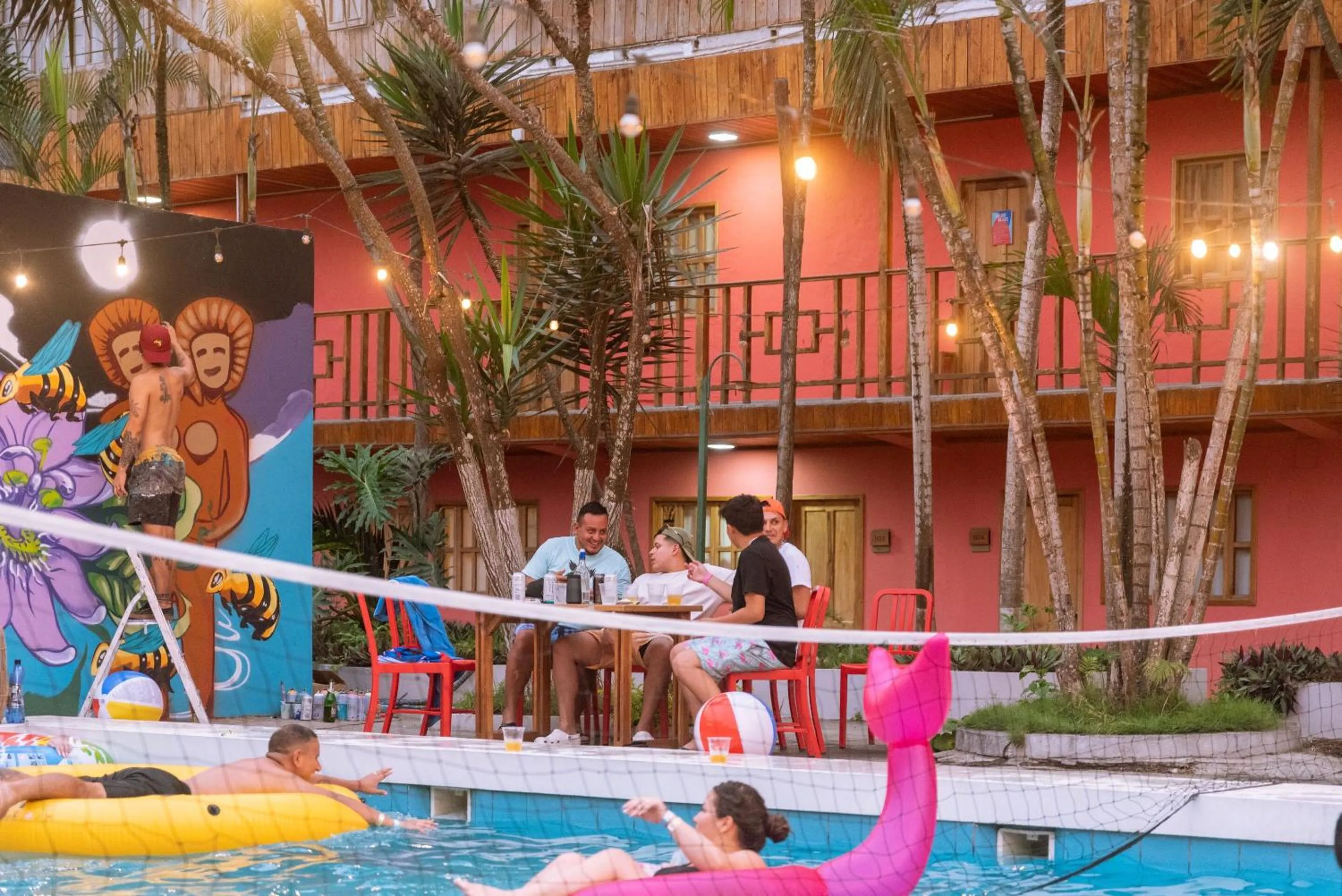 Pool view in Slumber Party Montañita