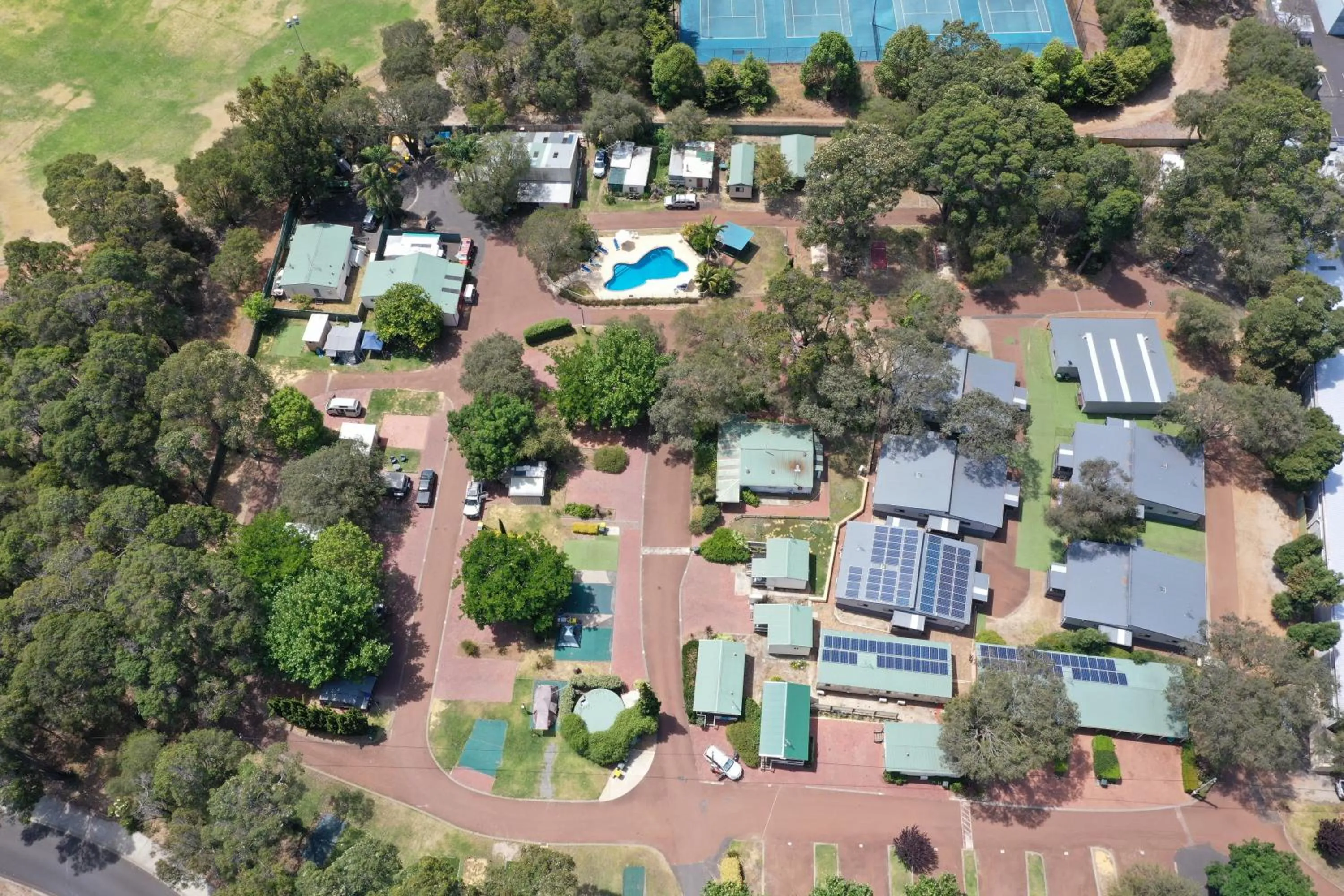 Bird's eye view in Margaret River Tourist Park