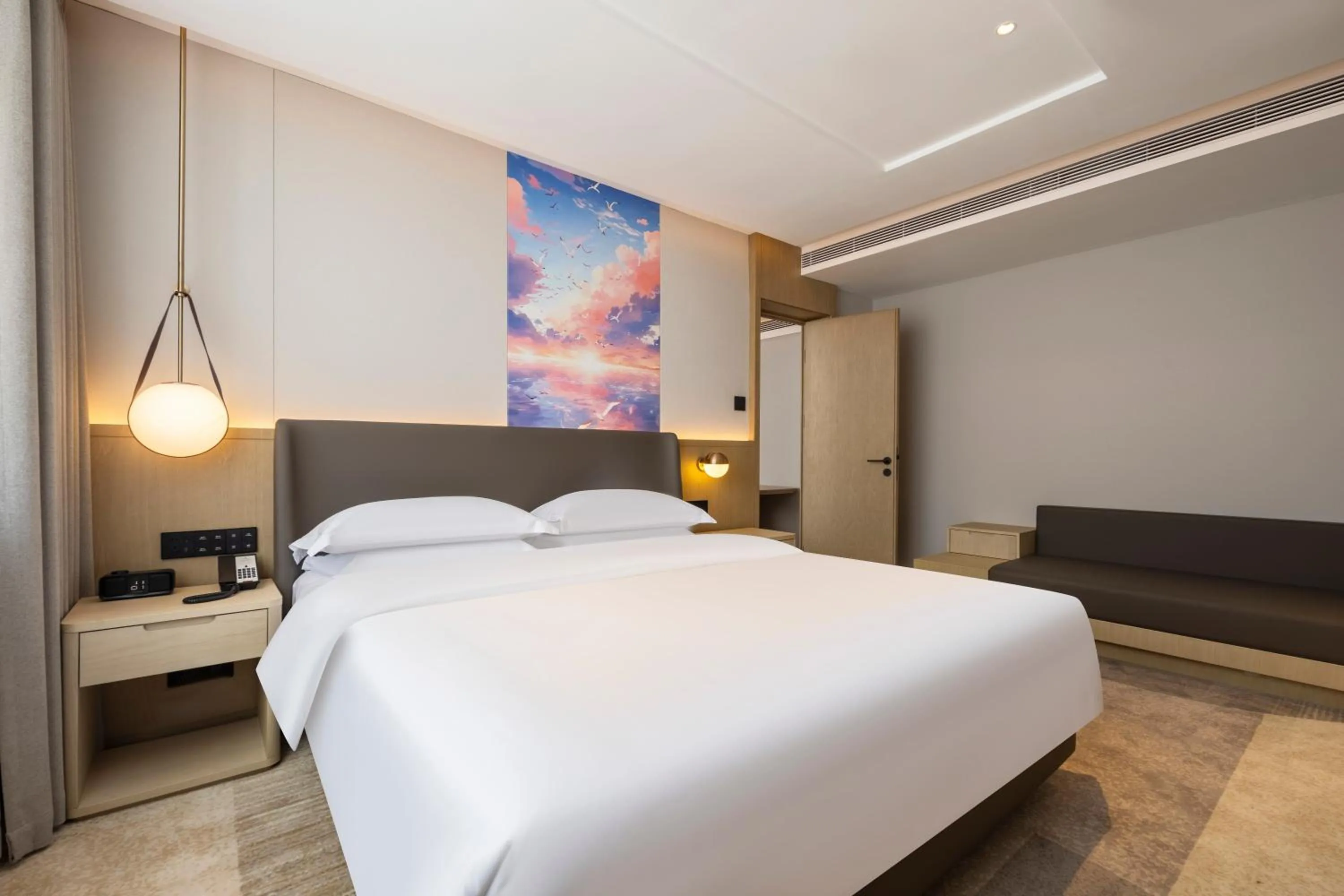 Bed in The Center Hotel Weihai