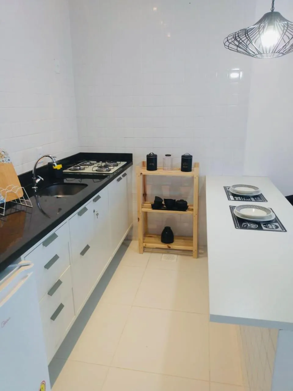 Kitchen or kitchenette in Mar Turquesa Eco Pousada