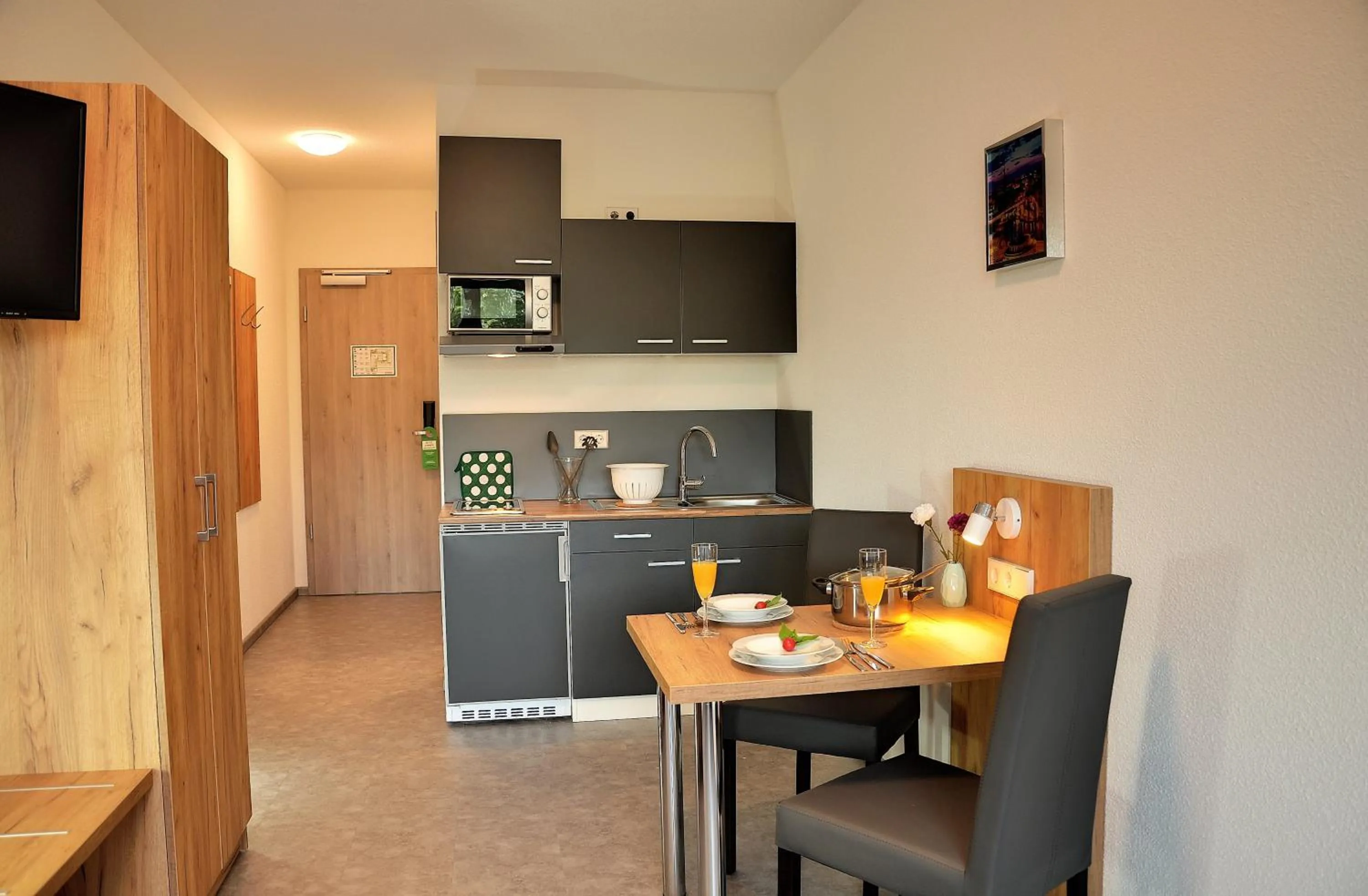 Kitchen or kitchenette in Motel am Fürfelder Schloss