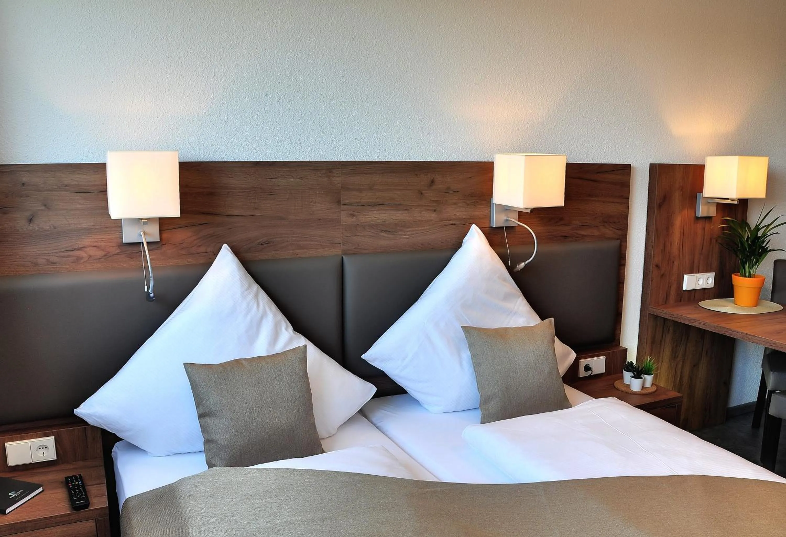 Bed in Motel am Fürfelder Schloss