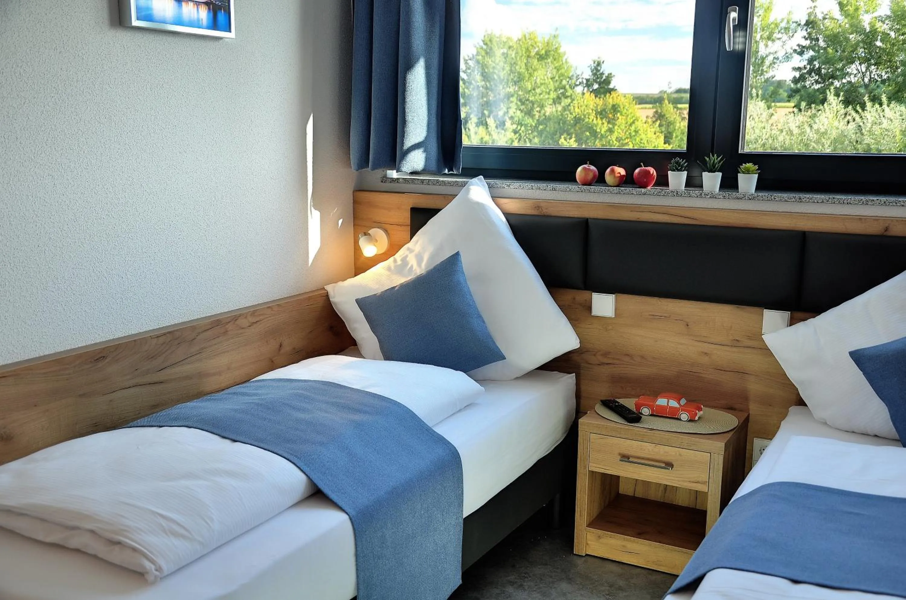 Bed in Motel am Fürfelder Schloss