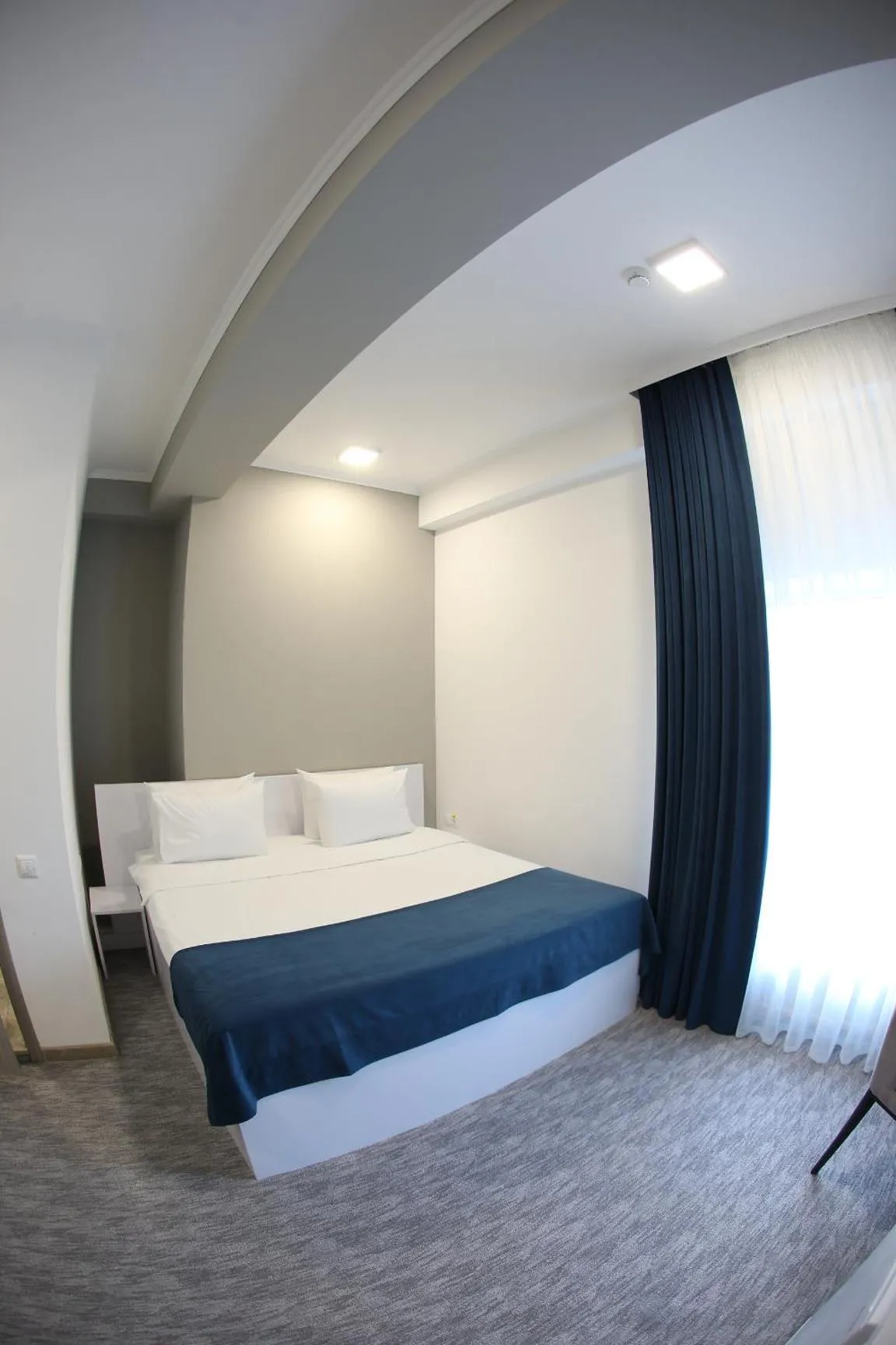 Bed in Glass Cube Hotel