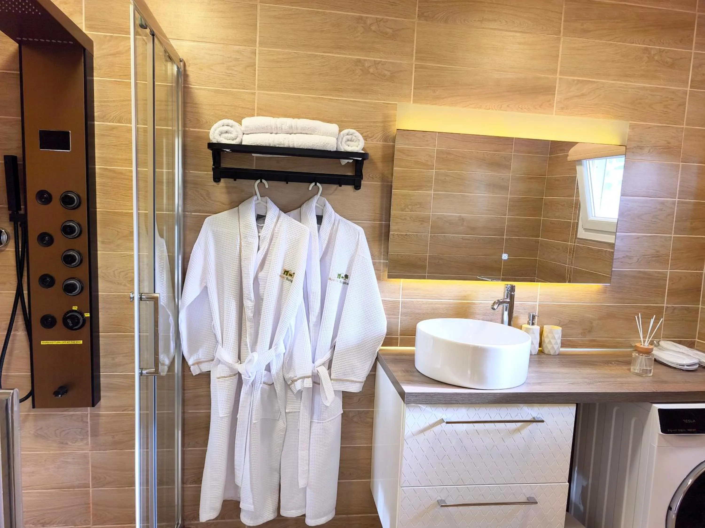 Bathroom in Modular Bungalows With Heated Pool Artemis Greece