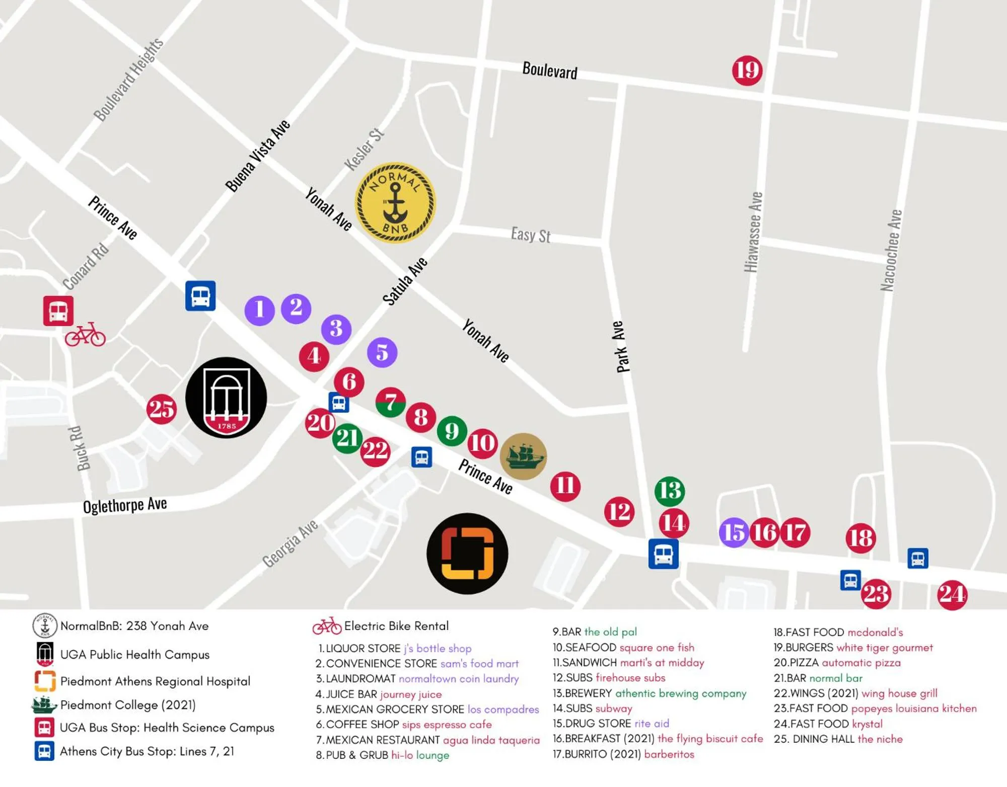 Restaurant/places to eat in NormalBnB - 2 Blocks From Restaurants, Bars, Hospital