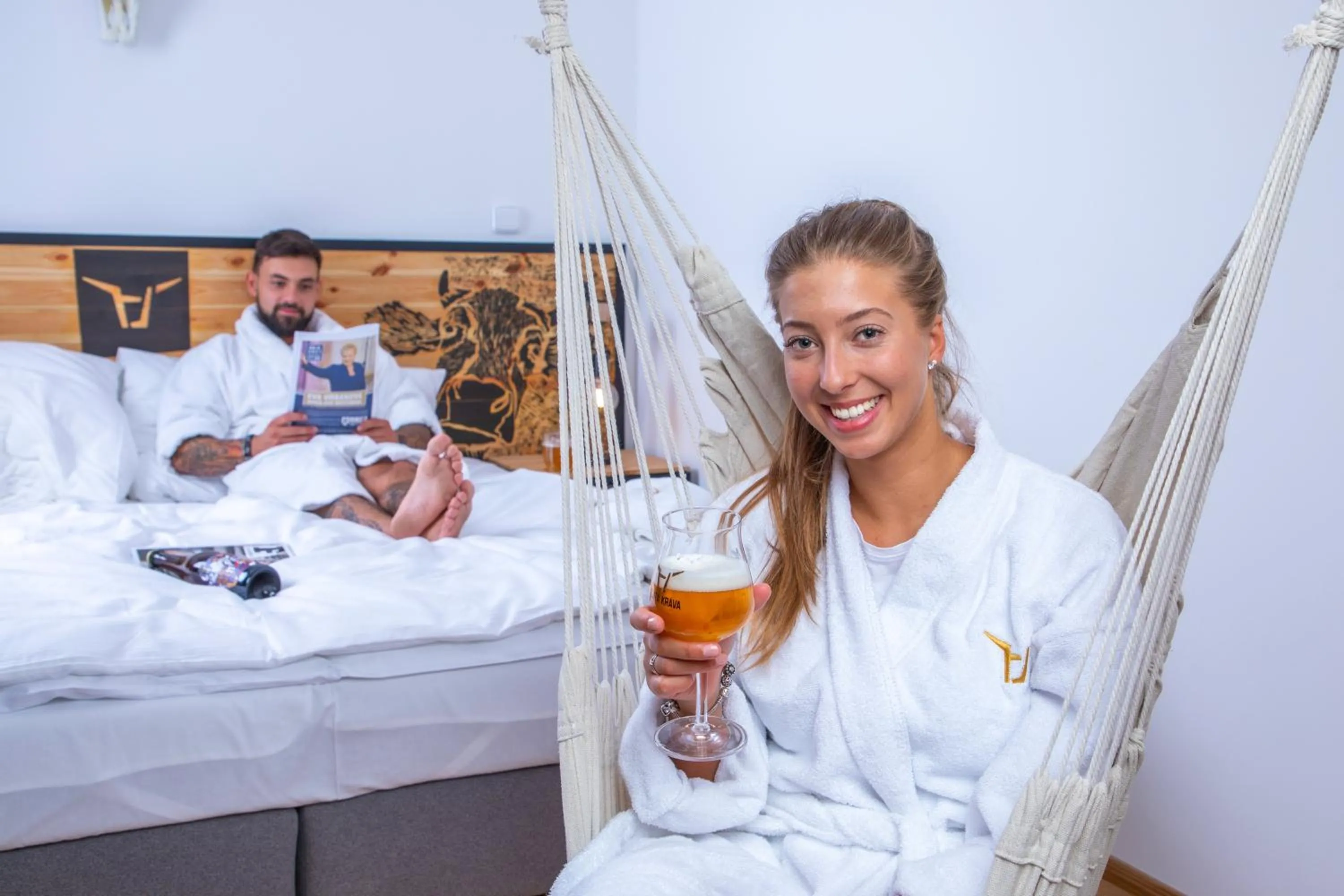 Bed in Pivní Hotel