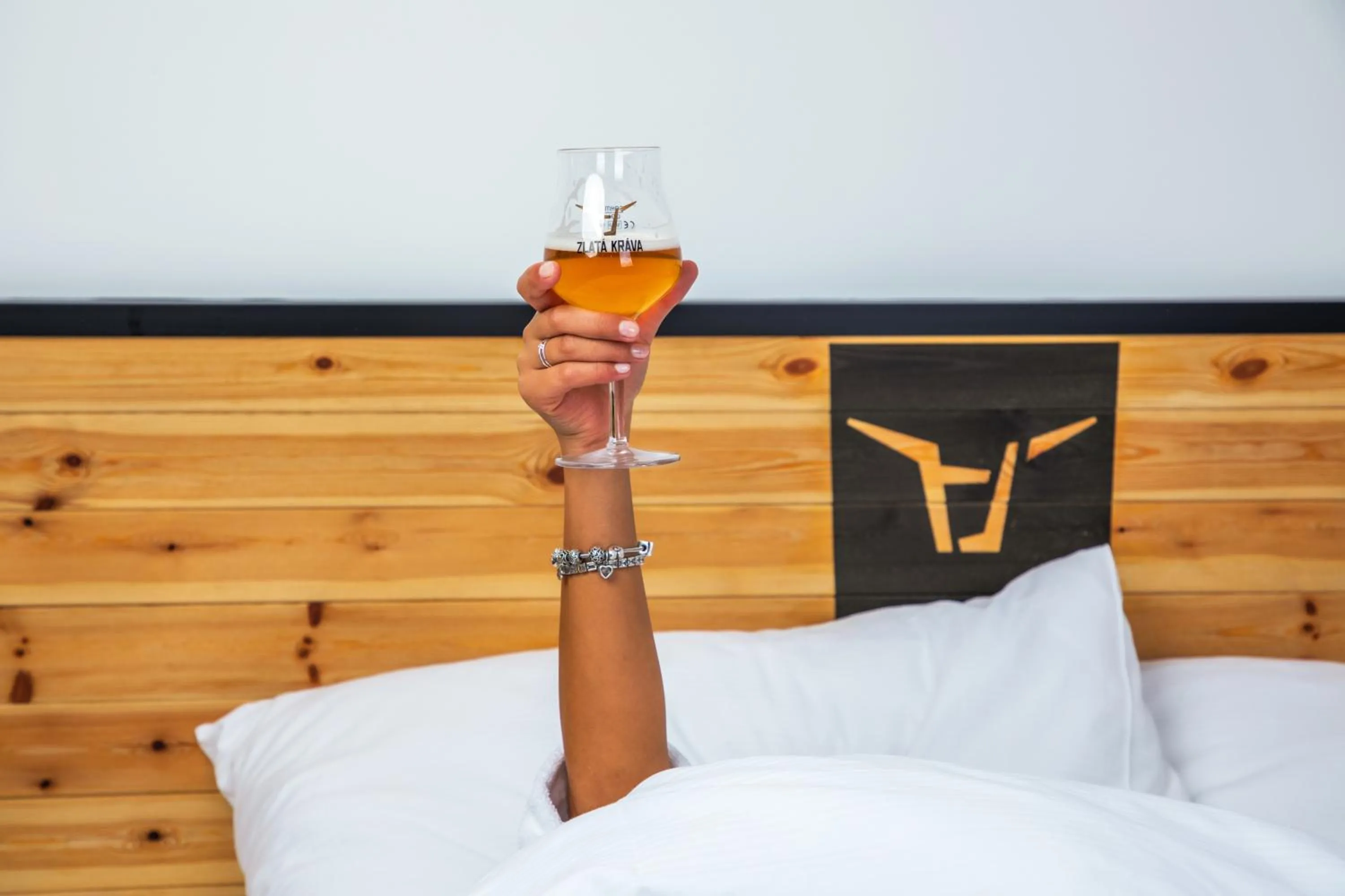 Bed in Pivní Hotel