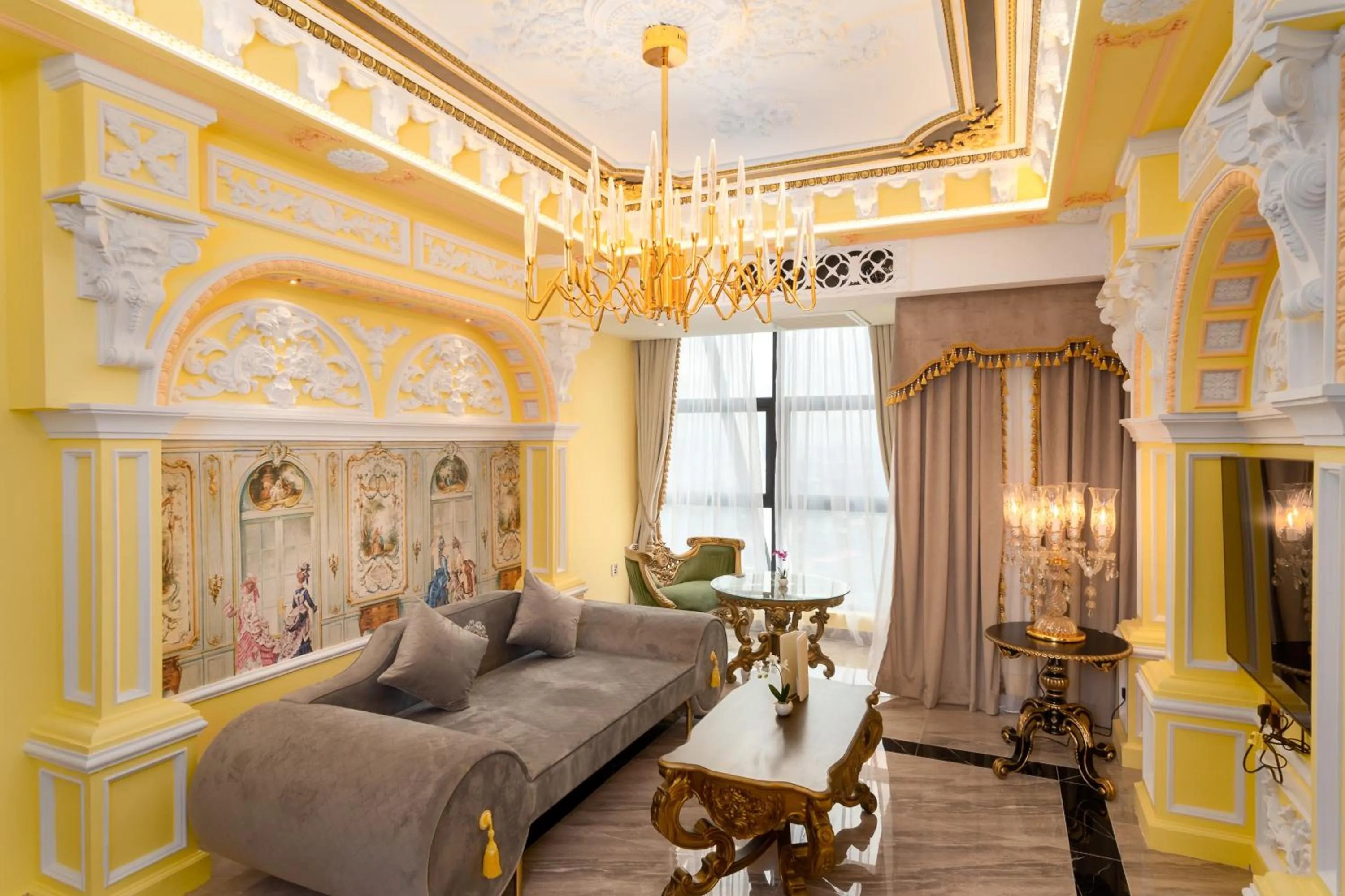 Living room, Bed in arte by Thomas Chan