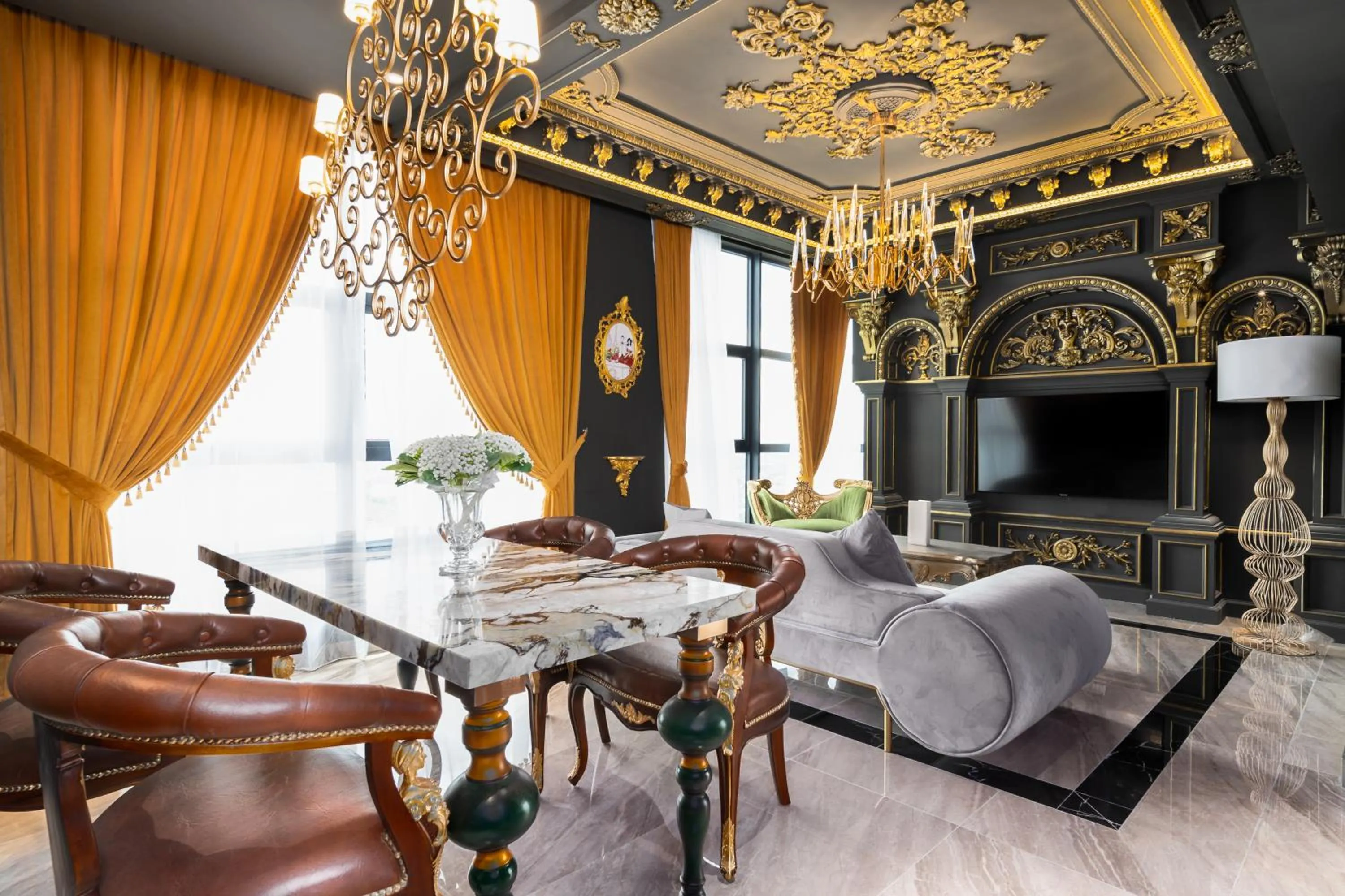 Living room, Bed in arte by Thomas Chan