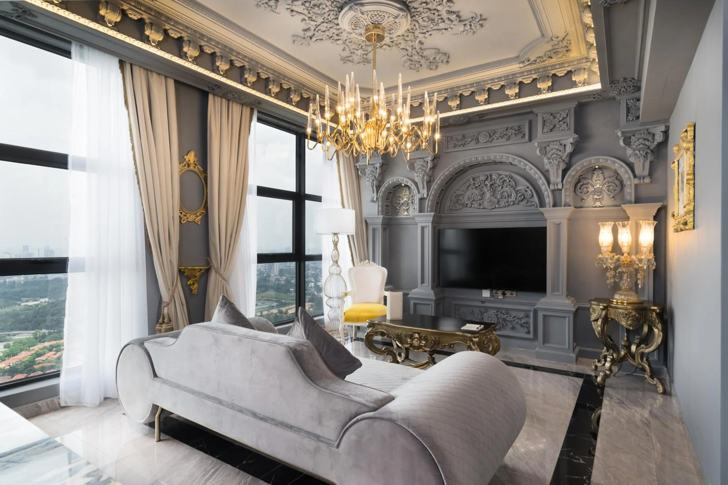 Living room, Bed in arte by Thomas Chan