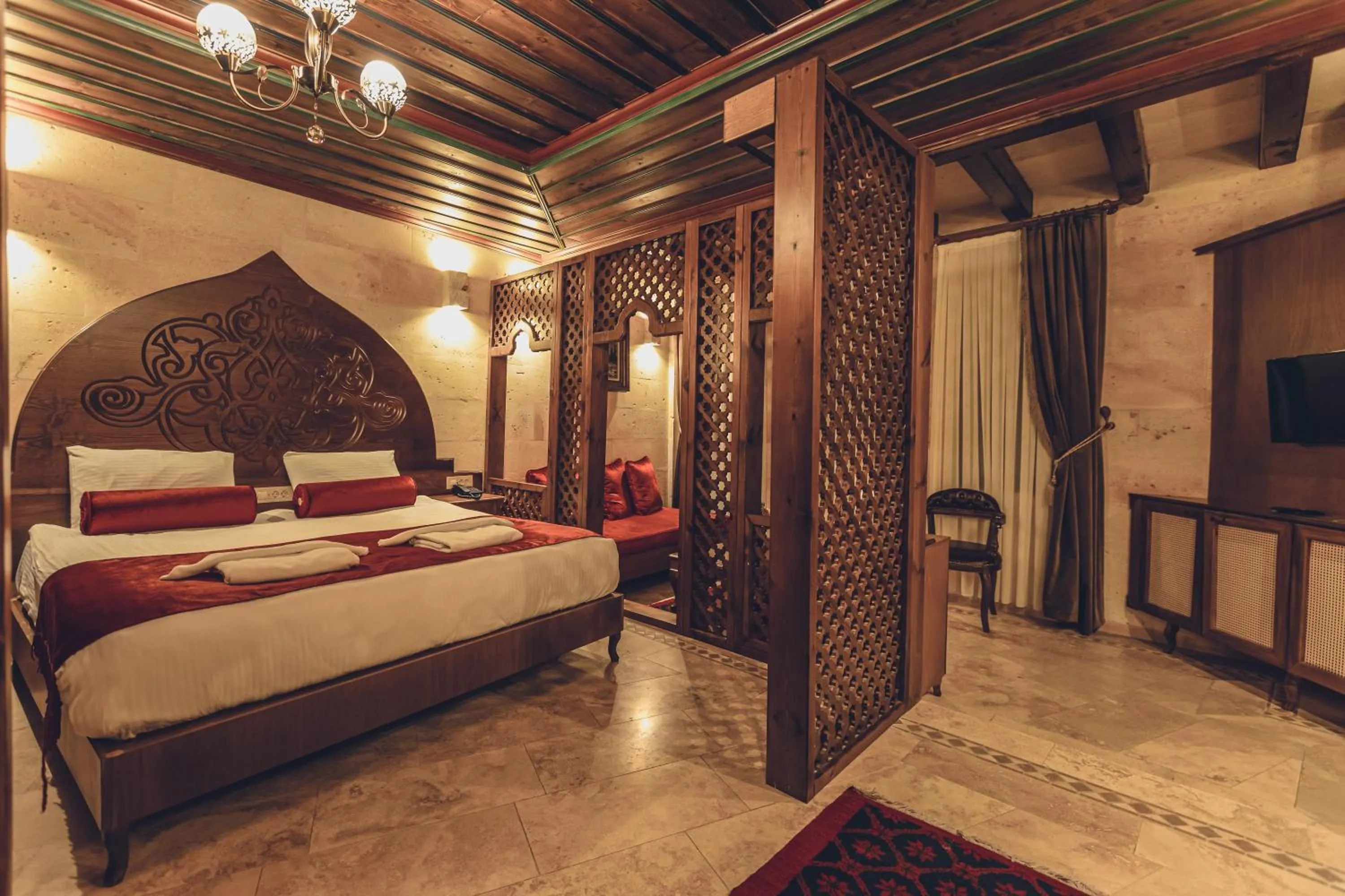 Bed in Sobek Stone House Cappadocia