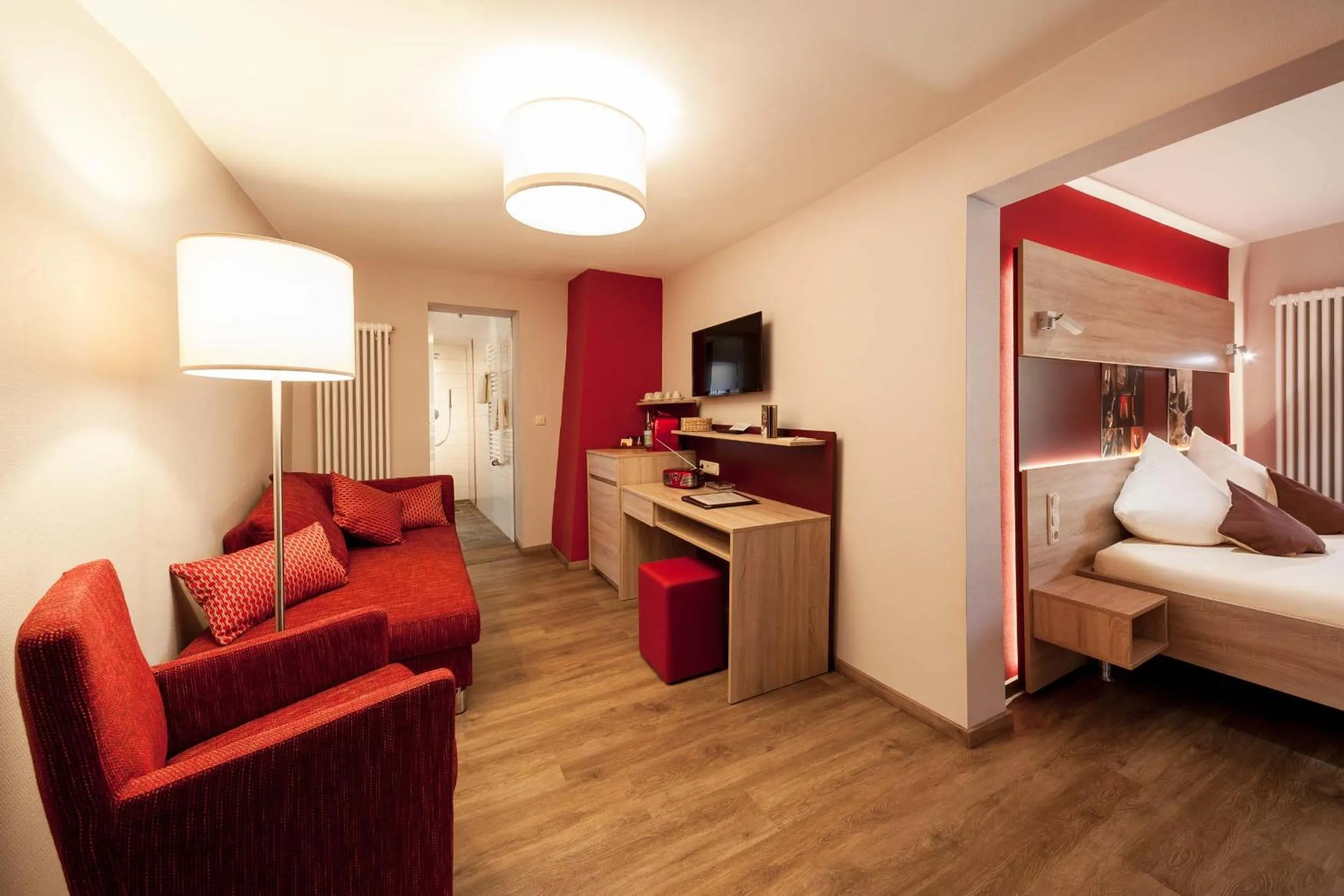 Seating area, Bed in Hotel Halfenstube & Villa Spa 1894