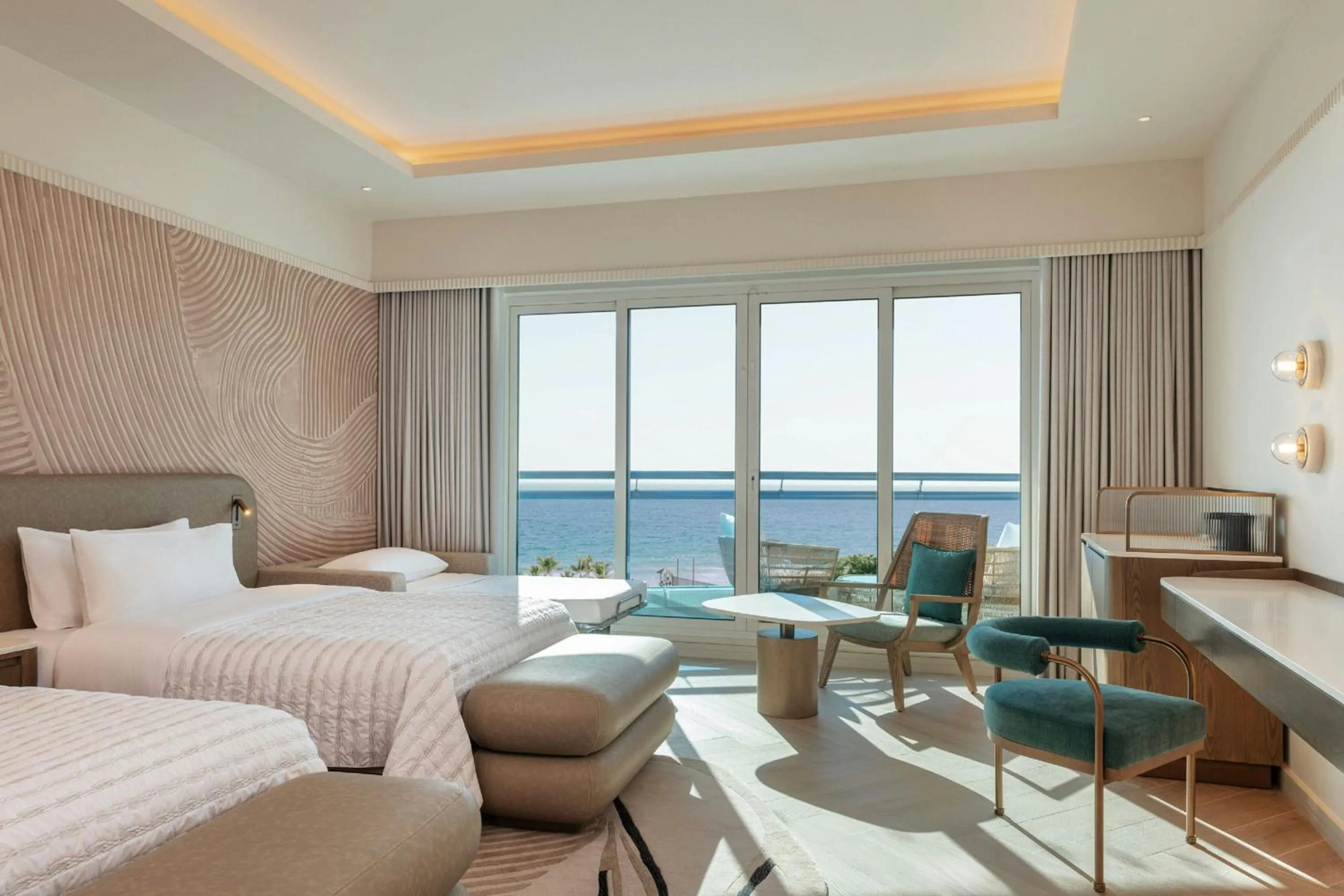 Photo of the whole room, Bed in Le Meridien Al Aqah Beach Resort