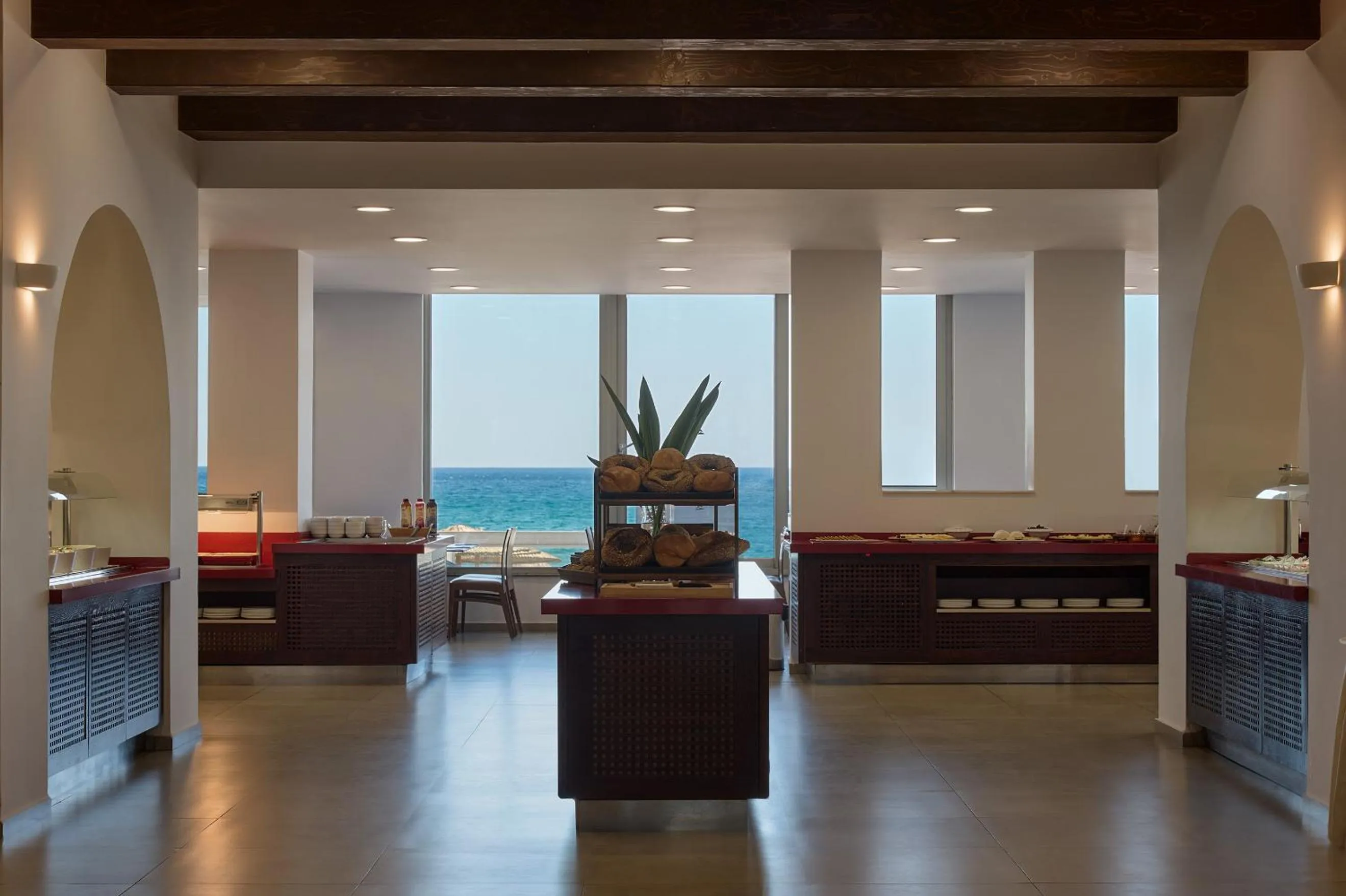 Buffet breakfast in Atlantica Akti Zeus Hotel