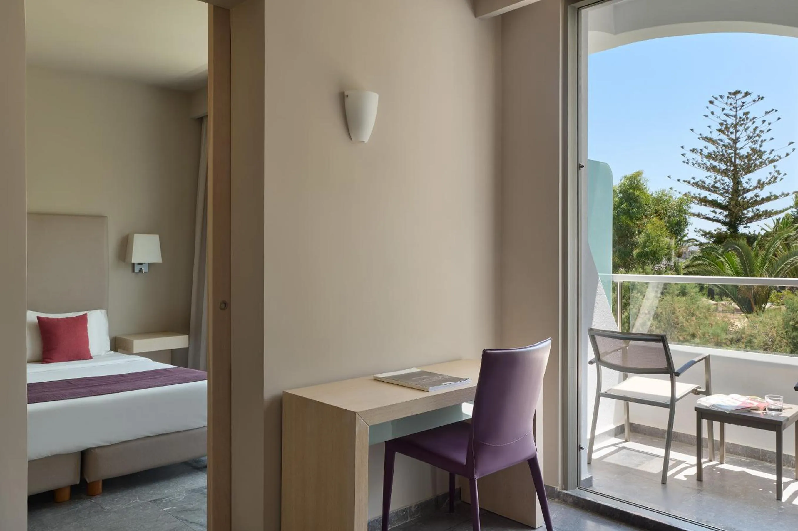 View (from property/room), Bed in Atlantica Akti Zeus Hotel