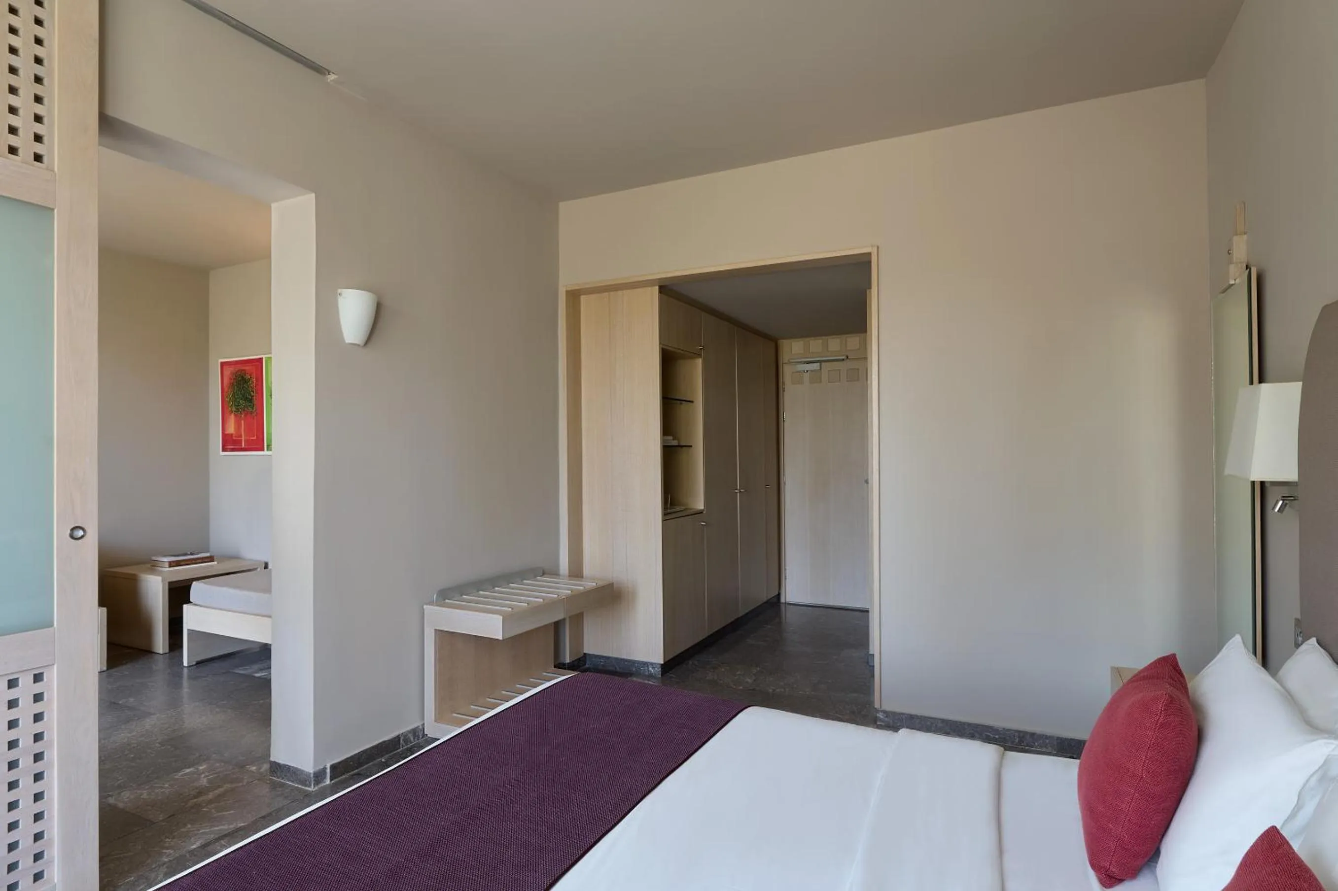 Bed in Atlantica Akti Zeus Hotel