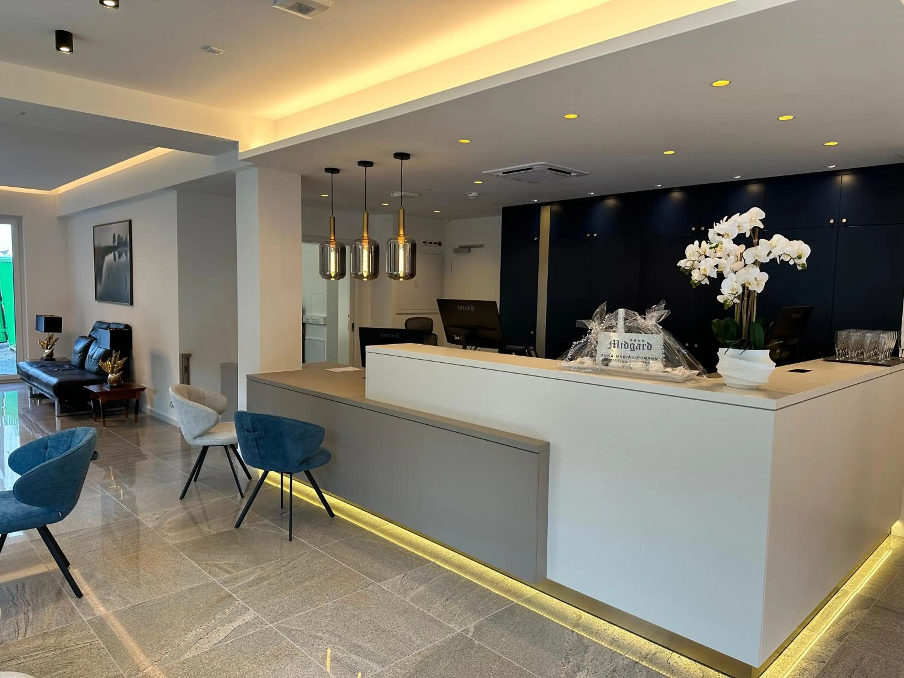 Lobby or reception in Hotel Asgard