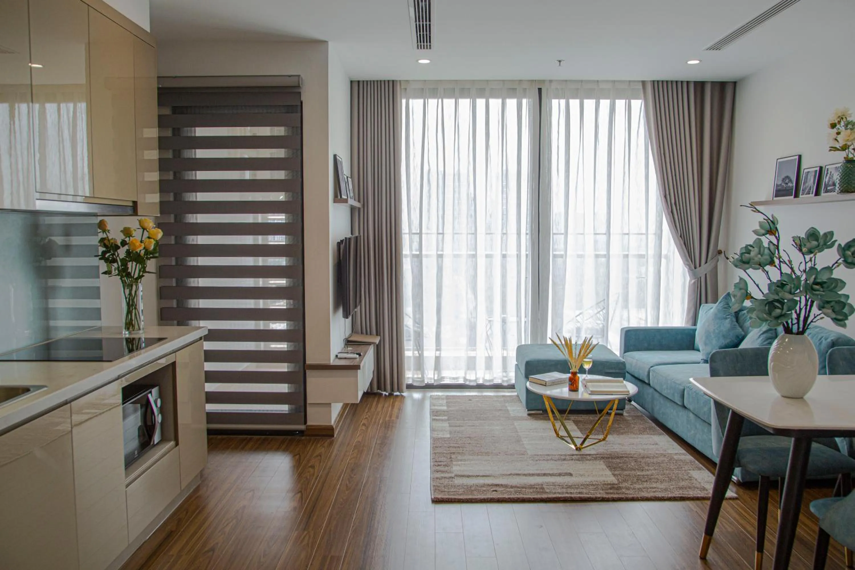 Living room in Aspaces Serviced Apartments - Vinhomes West Point