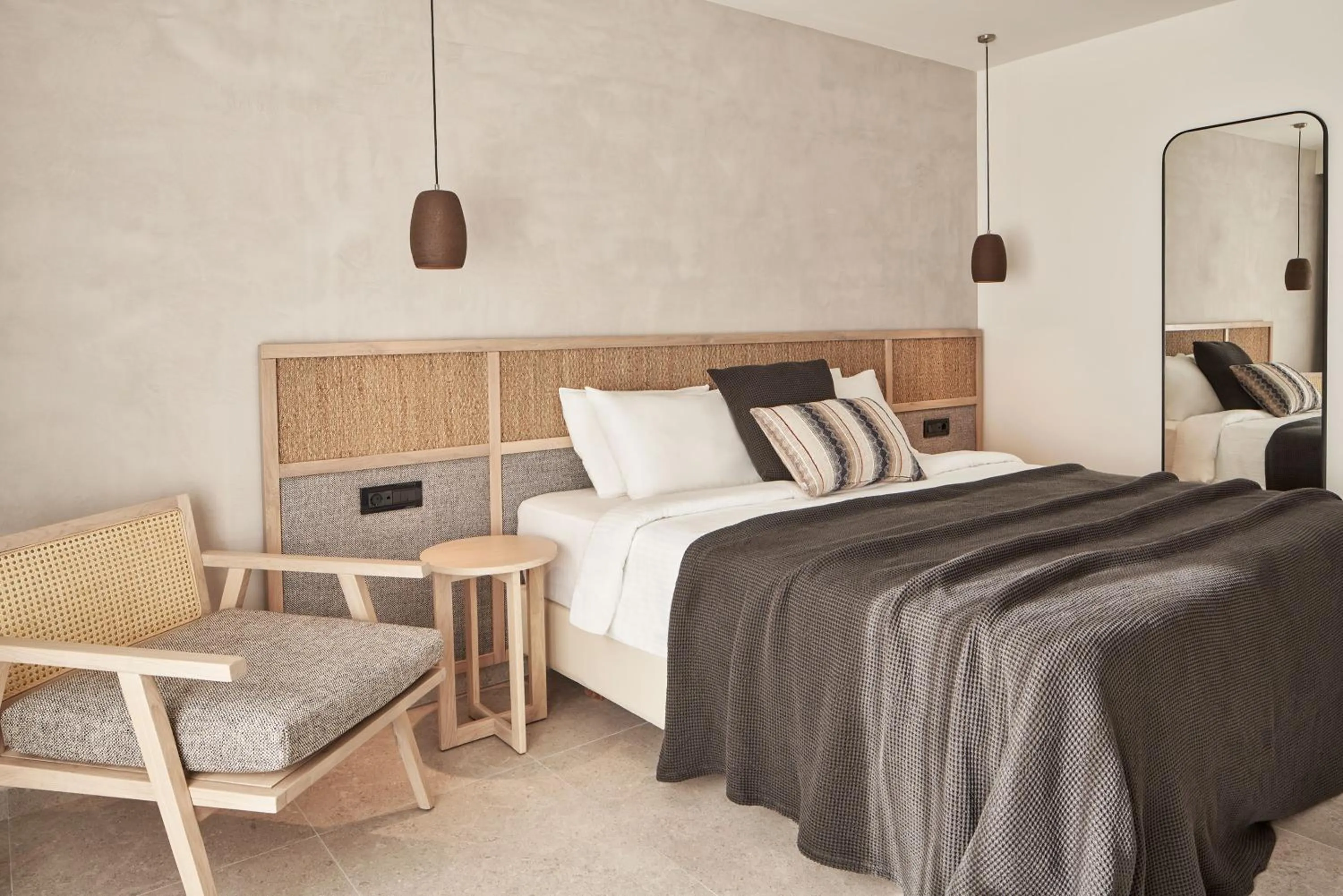 Bedroom, Bed in Atlantica Marmari Palace