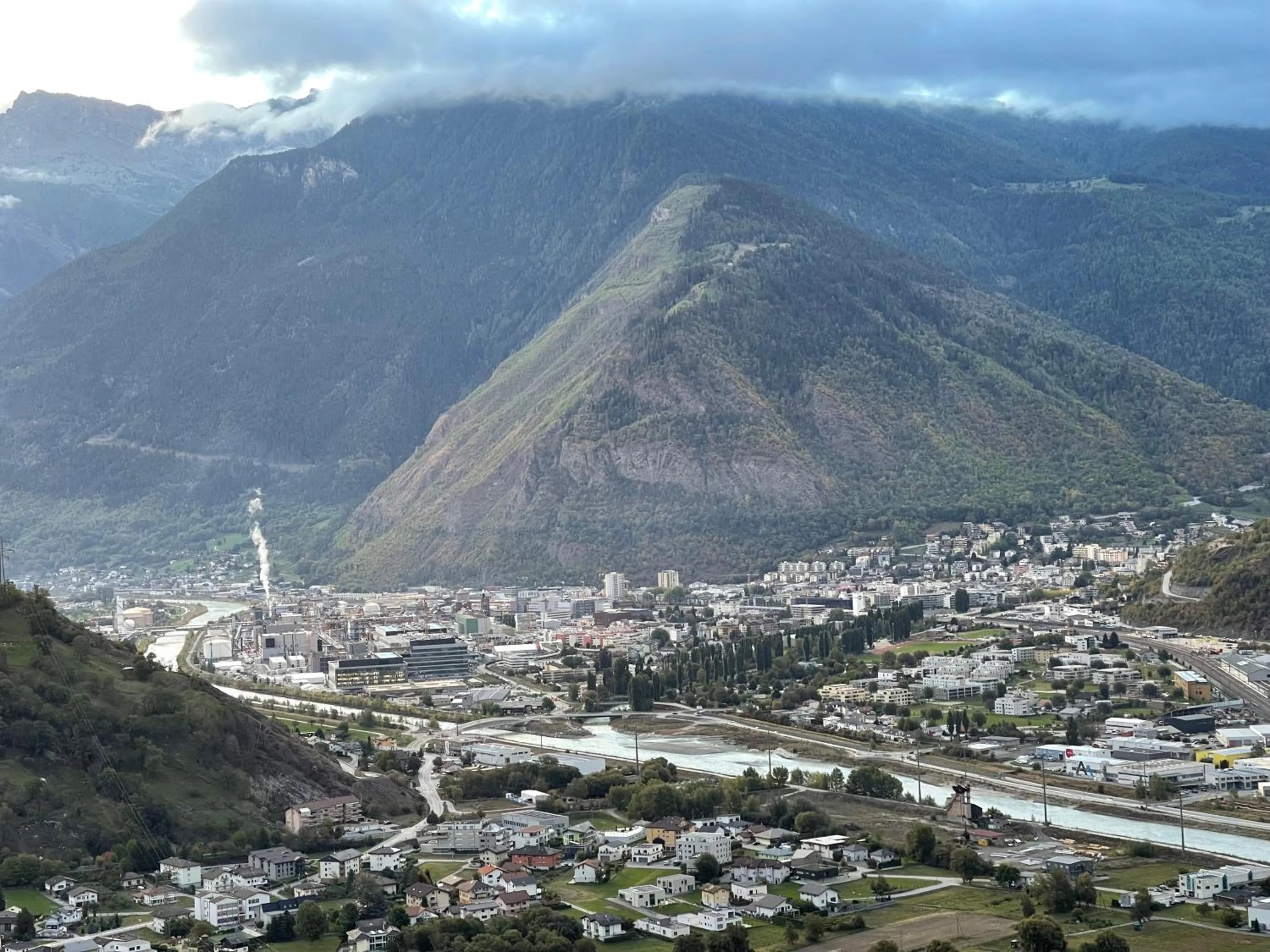 Balcony/Terrace, Bird's-eye View in VISP erblick H O T E L AUSSERBERG Early & Late Check-in