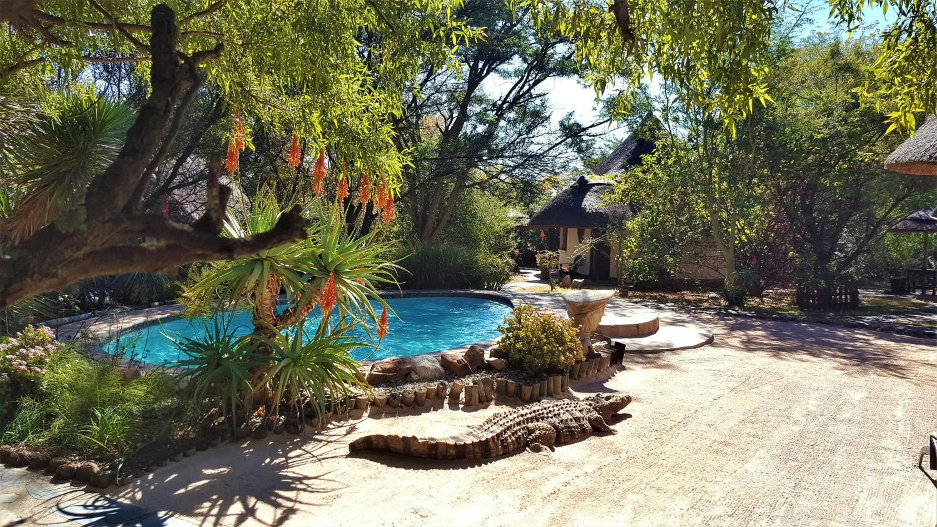 Pool view in Aquanzi Lodge
