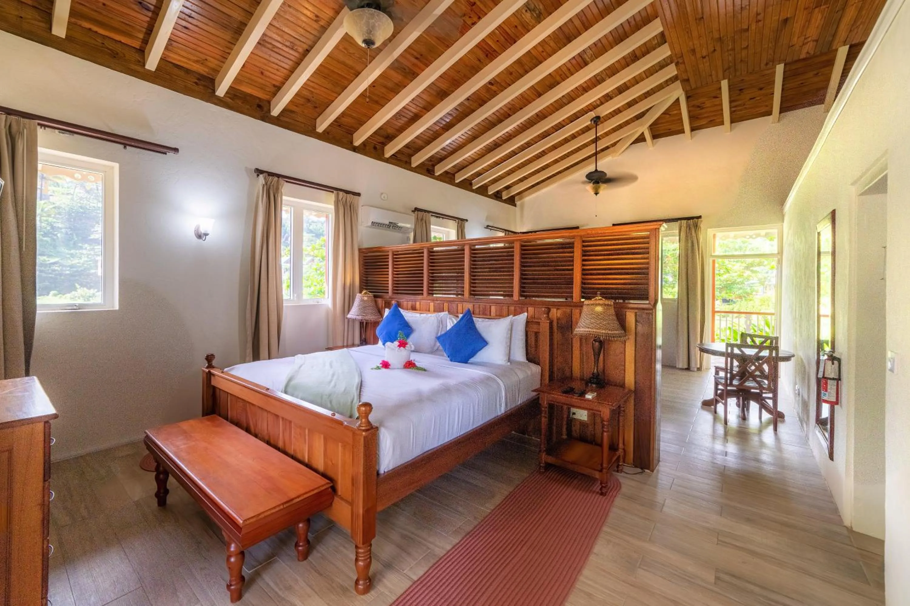 Bed in Rosalie Bay Eco Resort & Spa