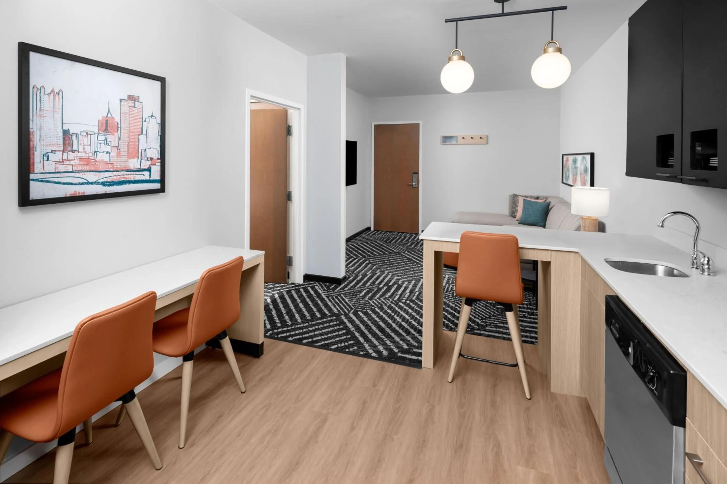 Living room in Hyatt House Pittsburgh-South Side