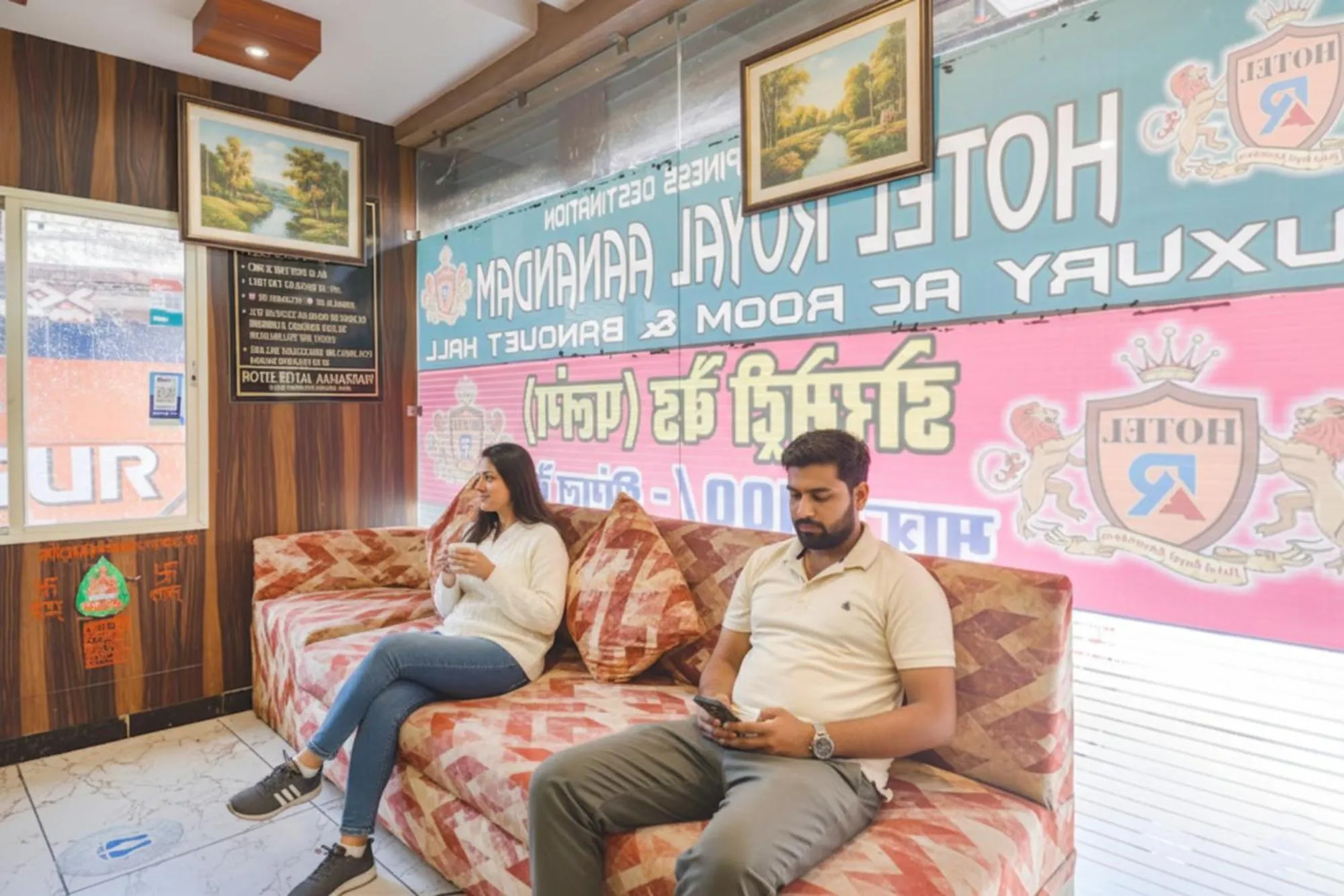 Seating area in FabHotel Royal Aanandam
