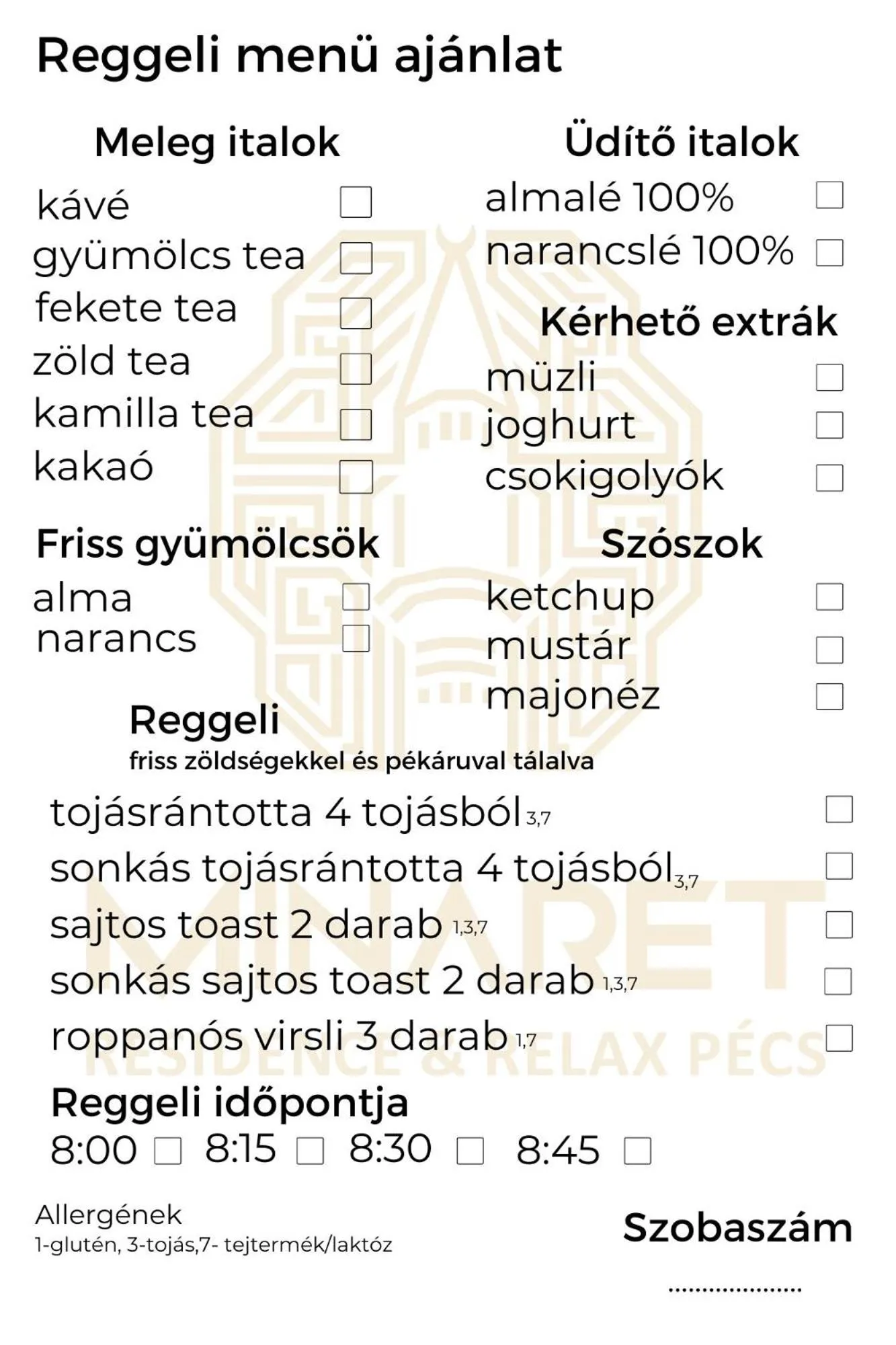 Breakfast in Minaret Residence & Relax Pécs