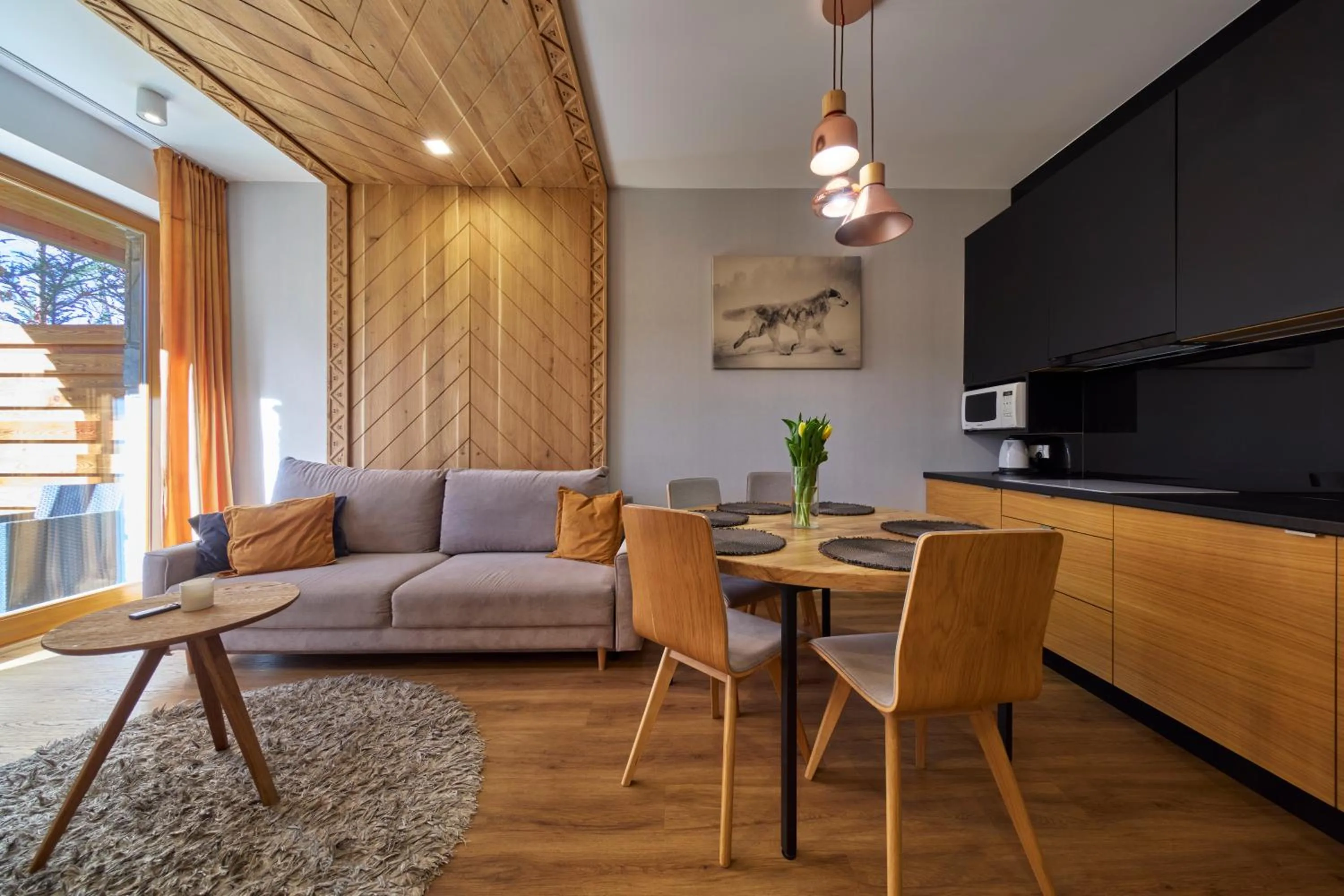 Kitchen or kitchenette in Aparthotel Giewont