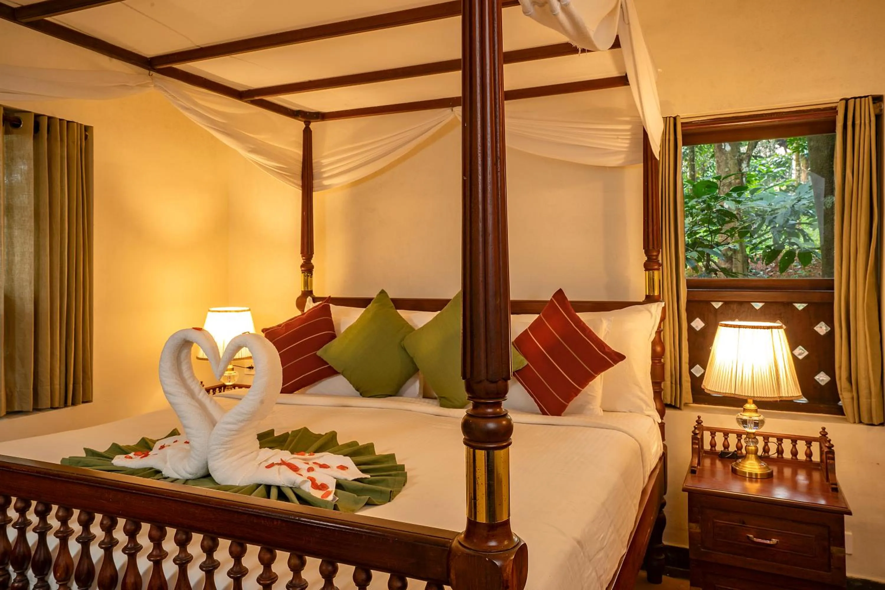 Bed in Vythiri Mist Resort