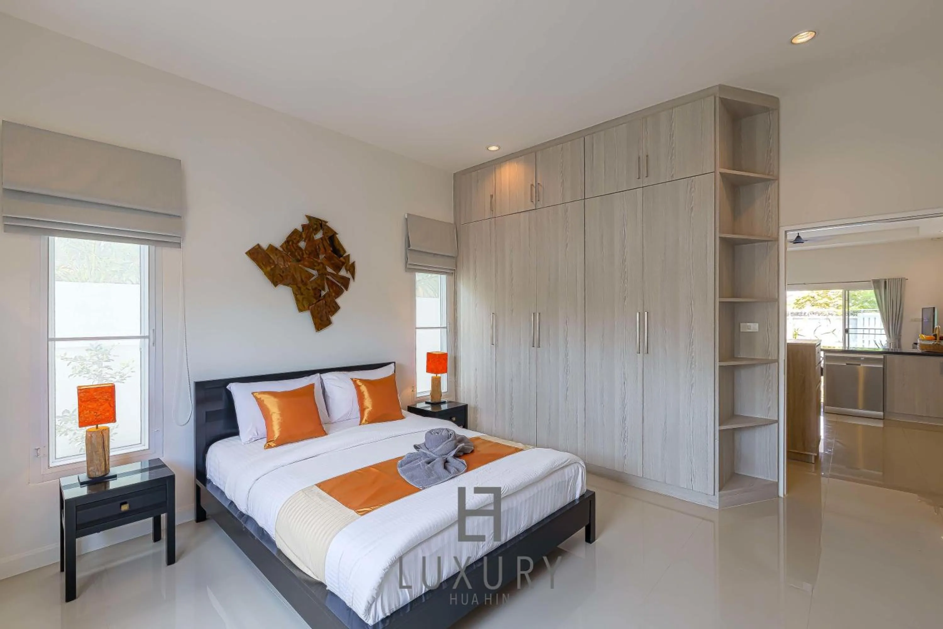 Bed in Cozy Modern 3 Bedroom Pool Villa L70