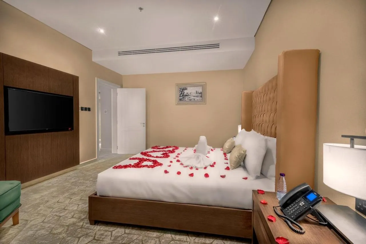 Bed in فندق سكناي رويال - Suknai Royal Hotel