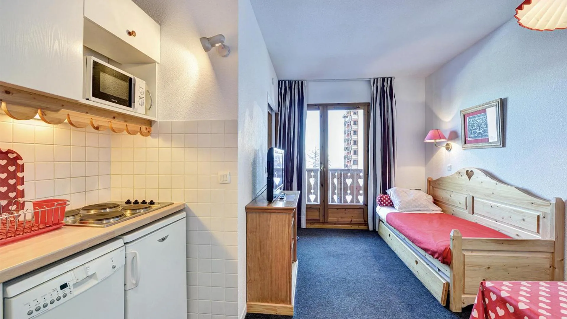 Kitchen or kitchenette, Bed in Vacancéole - Résidence Vega