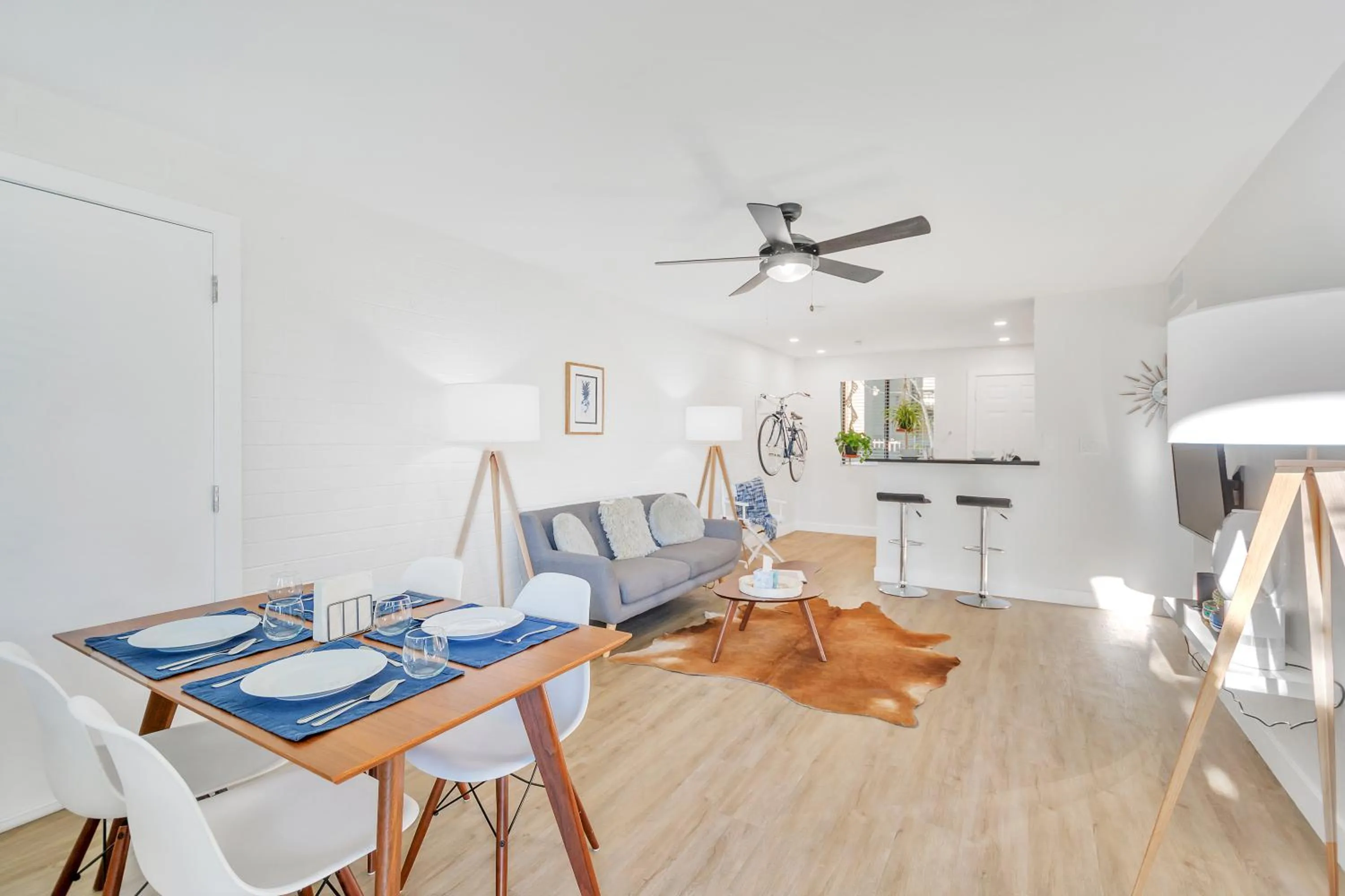 Living room in Modern Contemporary OT Scottsdale with Heated Pool