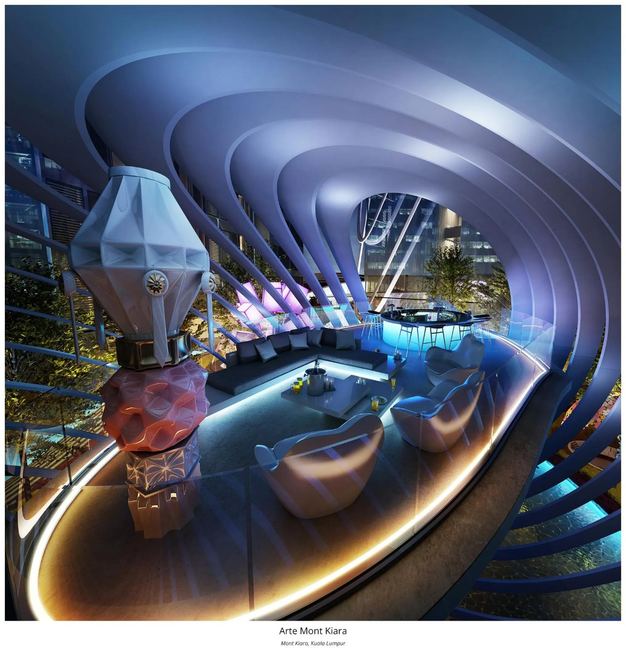 Lounge or bar in ARTE MONT KIARA BY PSM Luxury Suites