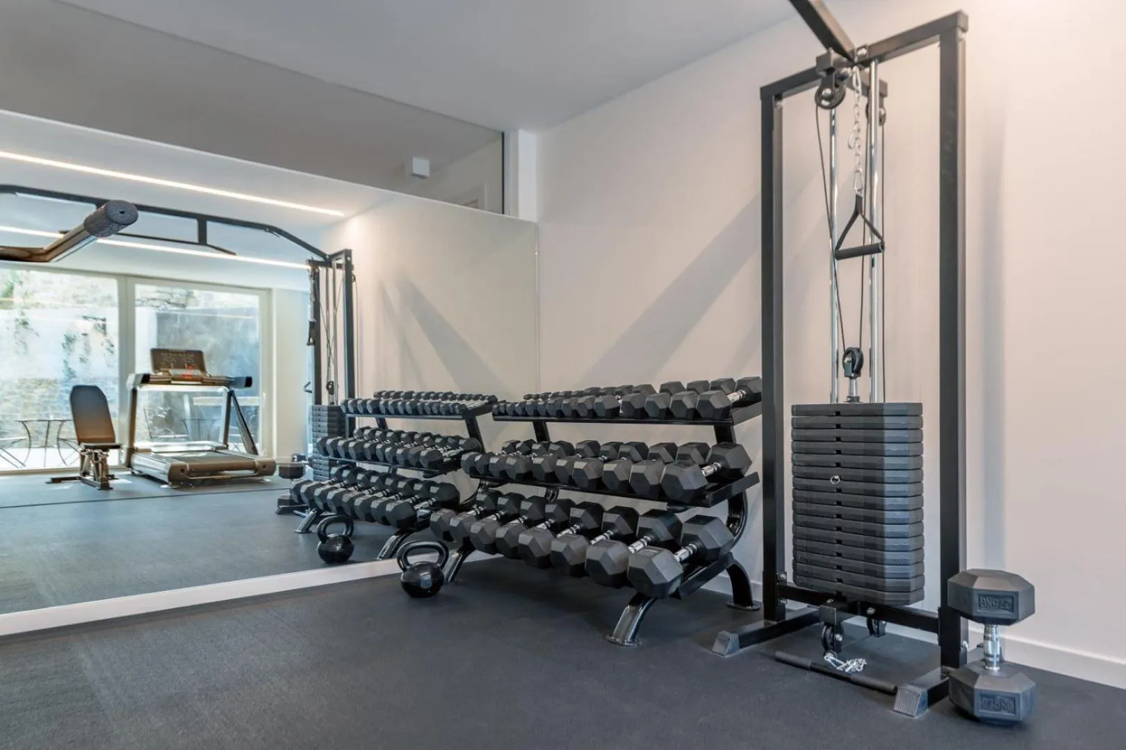 Fitness centre/facilities in Residence La Torre con private park