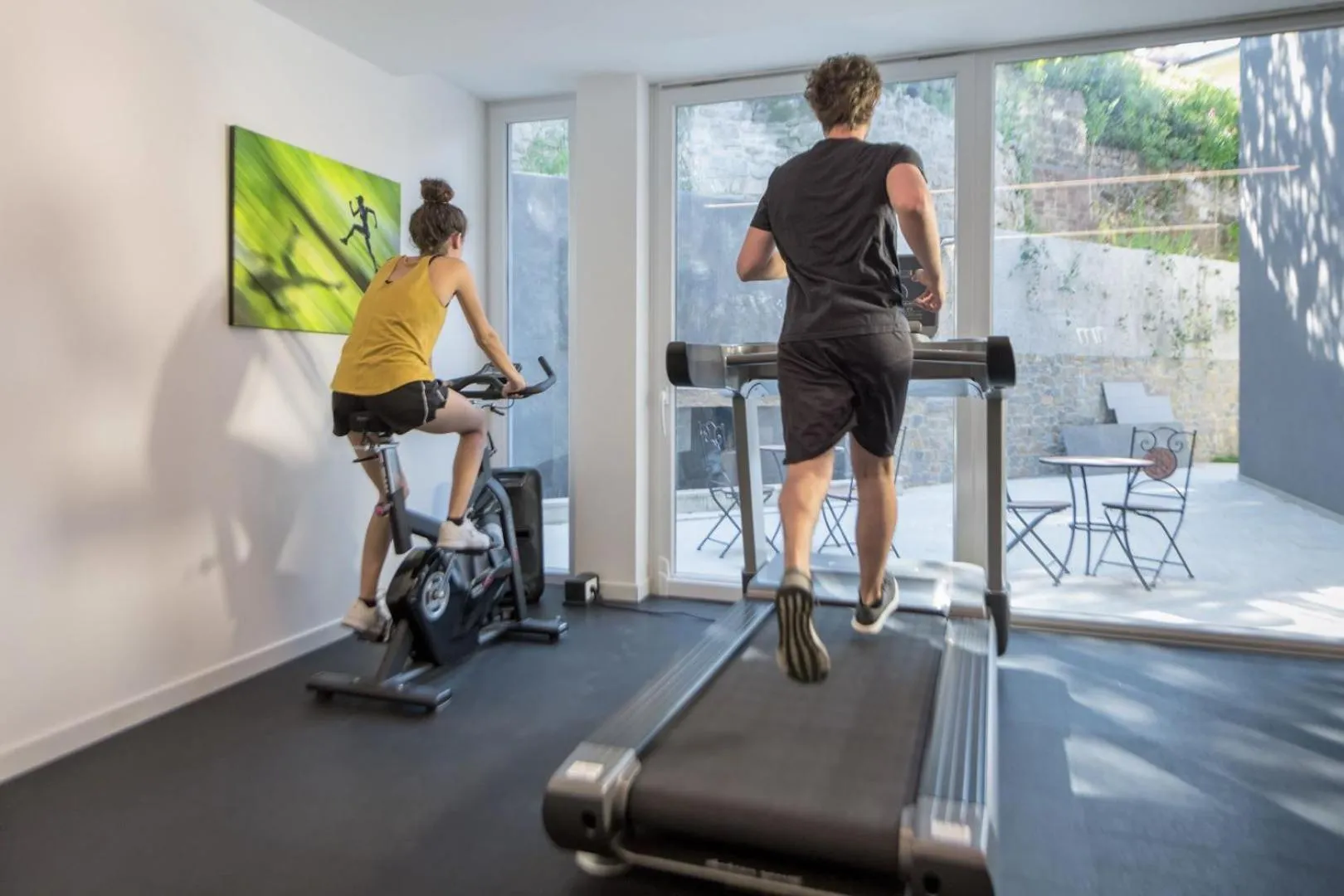 Fitness centre/facilities in Residence La Torre con private park