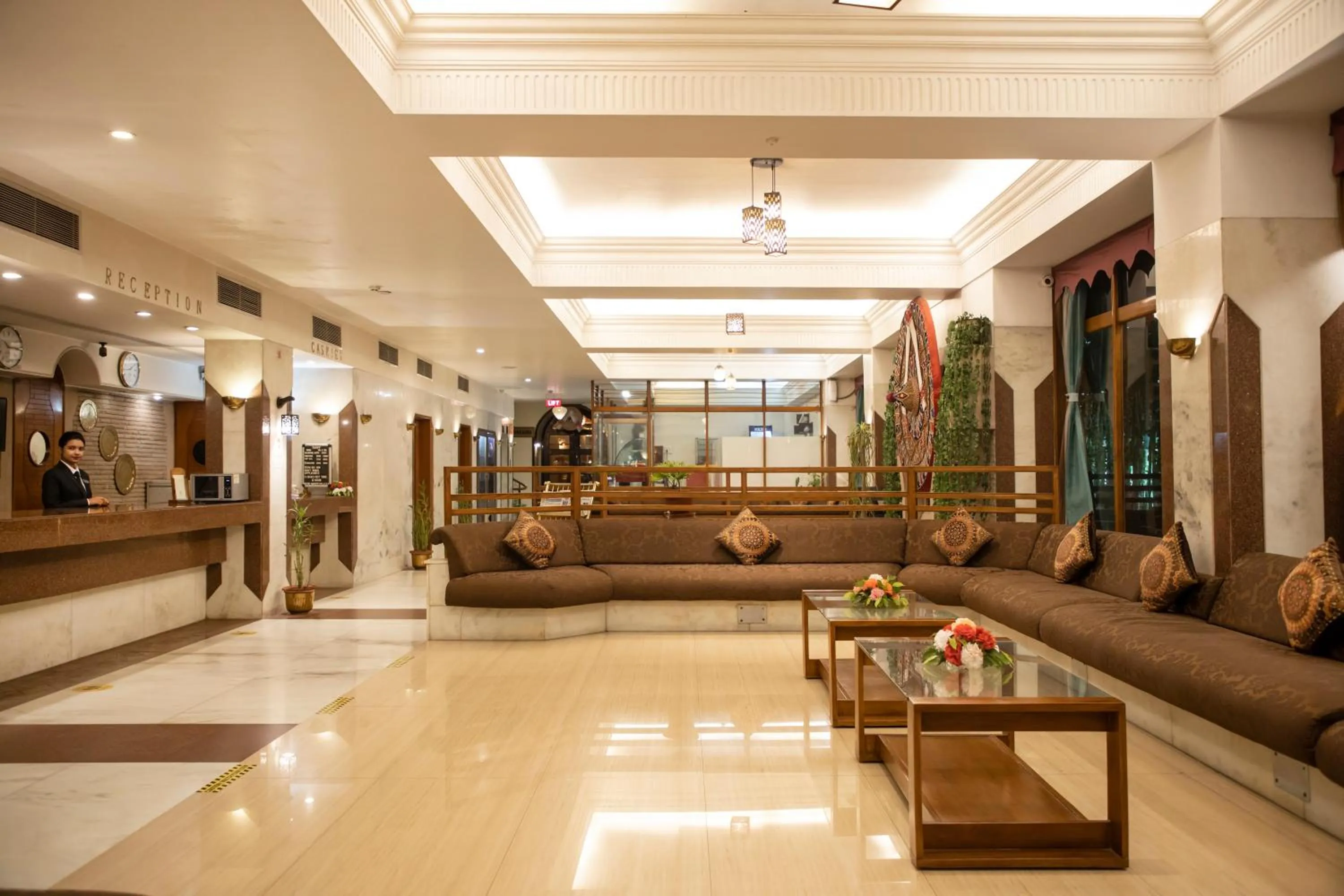 Lobby or reception in Hotel Rajmahal