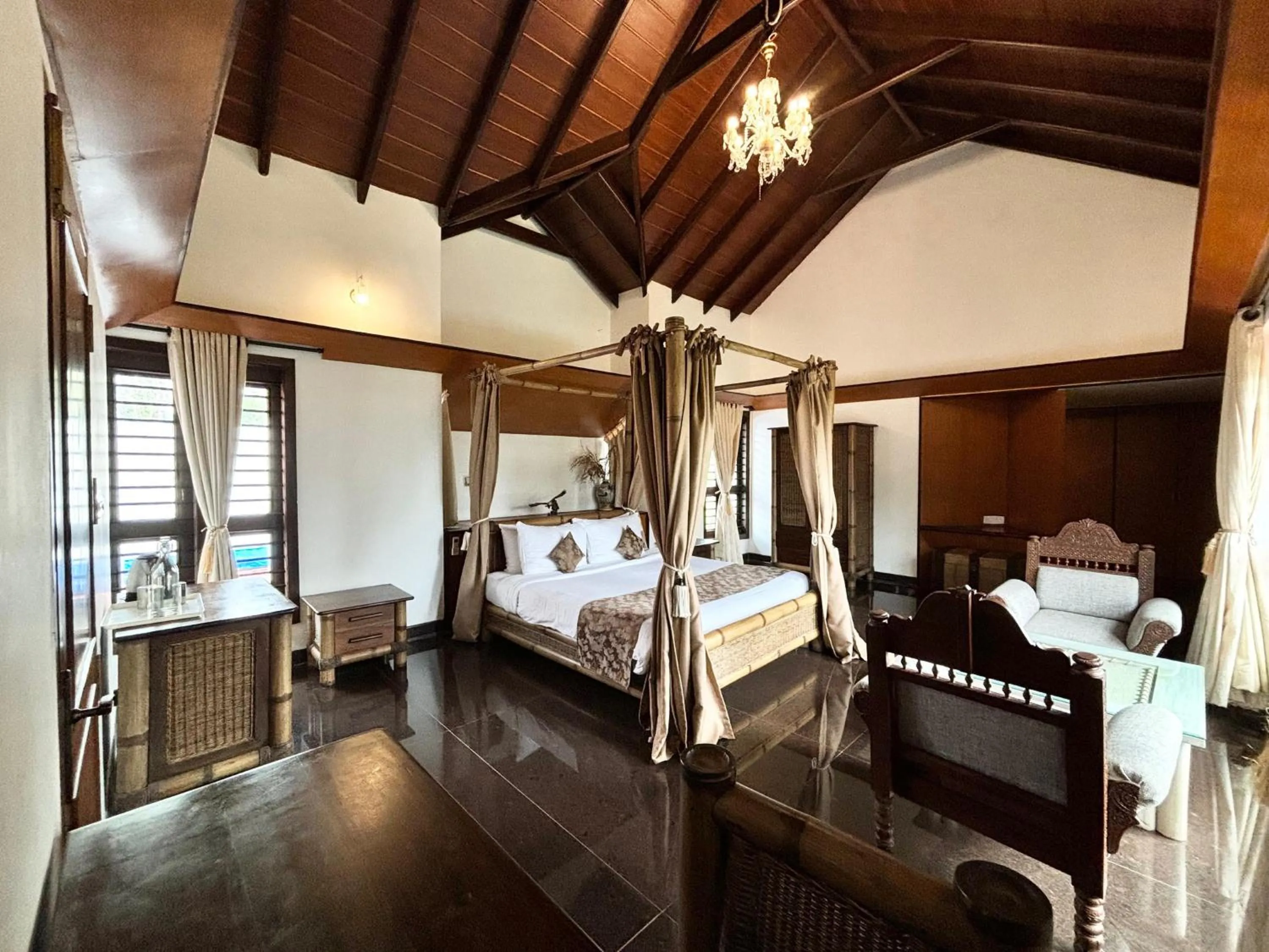 Living room, Bed in Unlock By Goldfinch Sakaleshpur