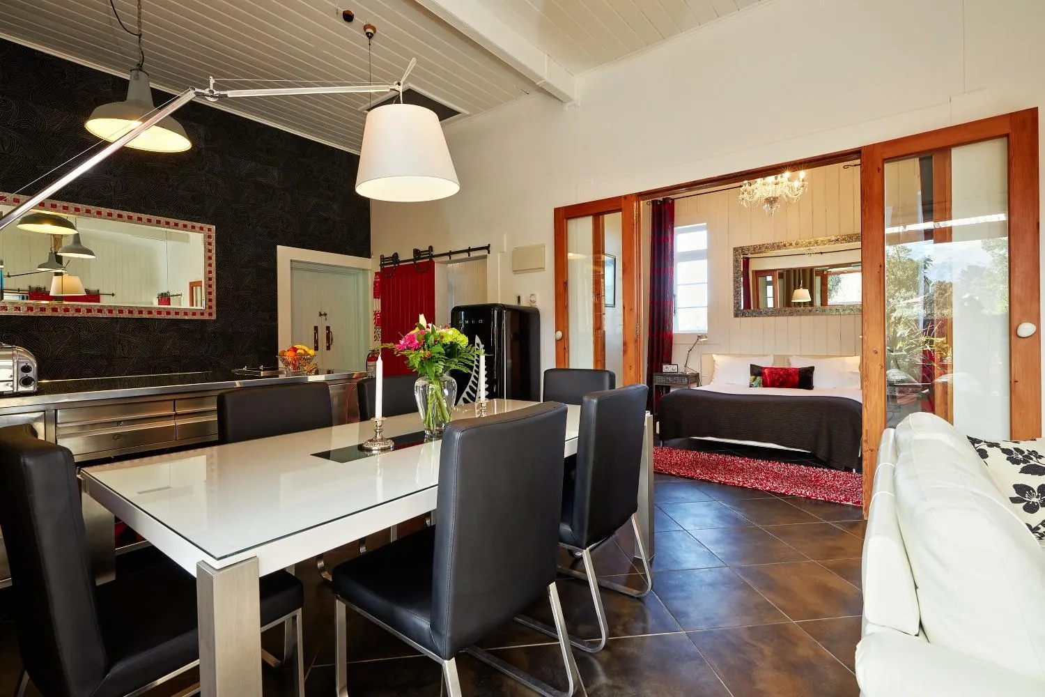 Dining area in The Factory Luxury Accomodation