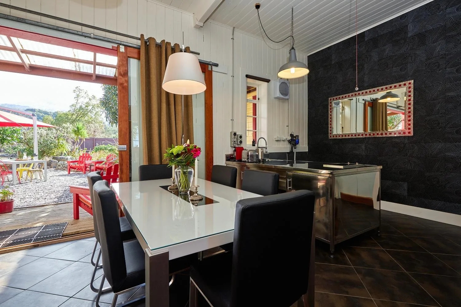 Dining area in The Factory Luxury Accomodation